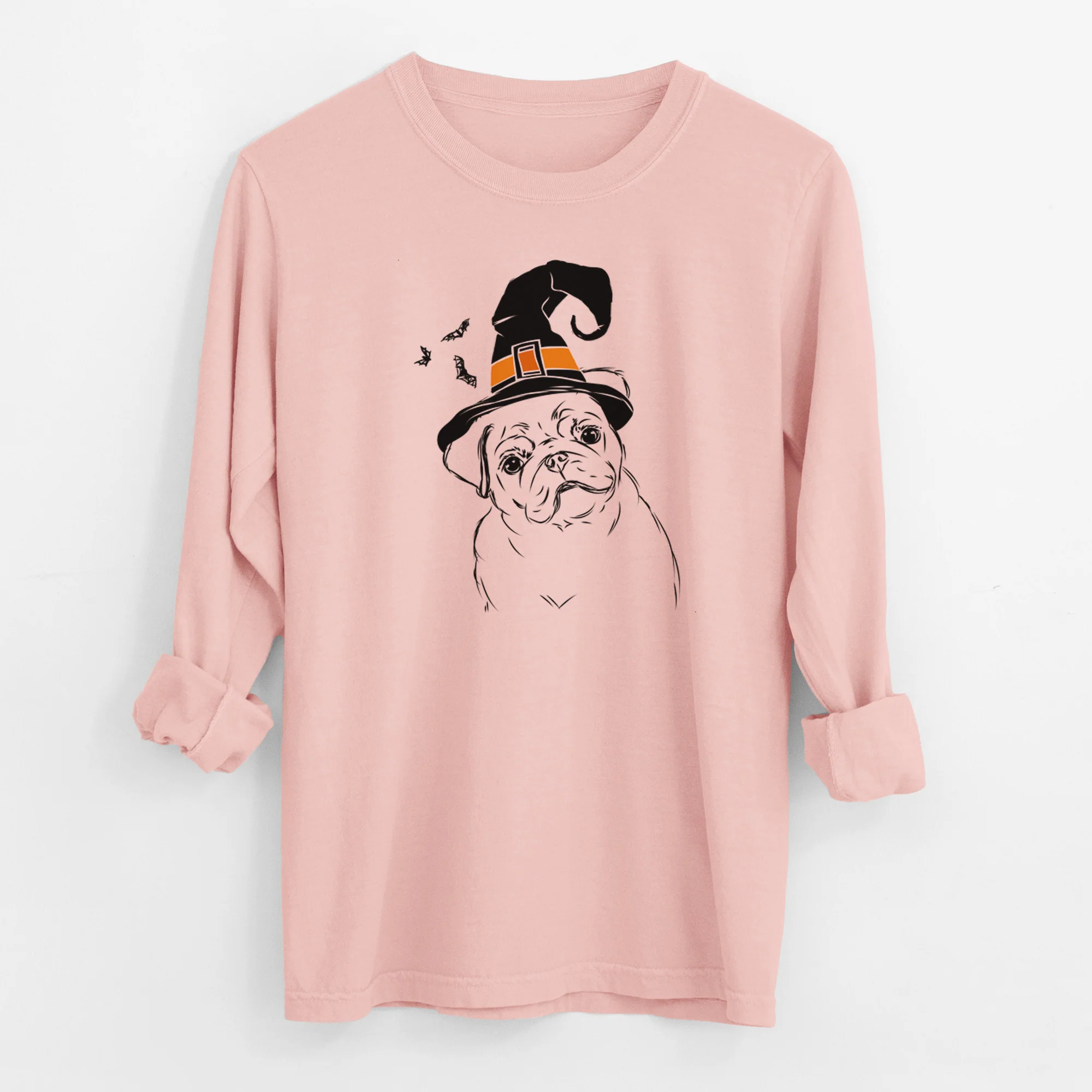 Witch Otis the Pug - Men's Heavyweight 100% Cotton Long Sleeve - Image 12