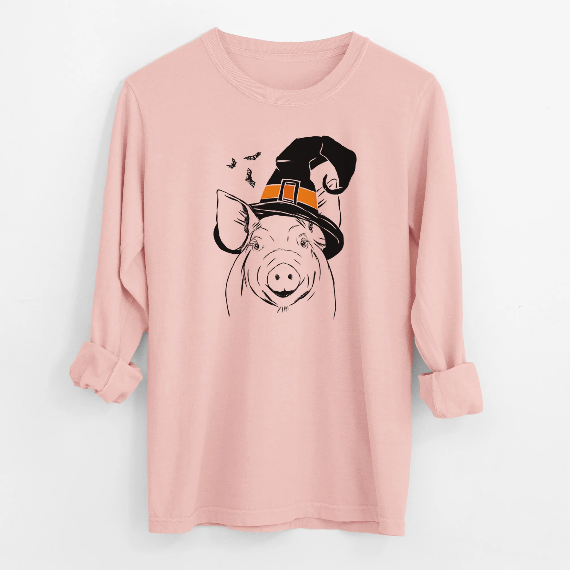 Witch Perry the Pig - Men's Heavyweight 100% Cotton Long Sleeve - Image 12