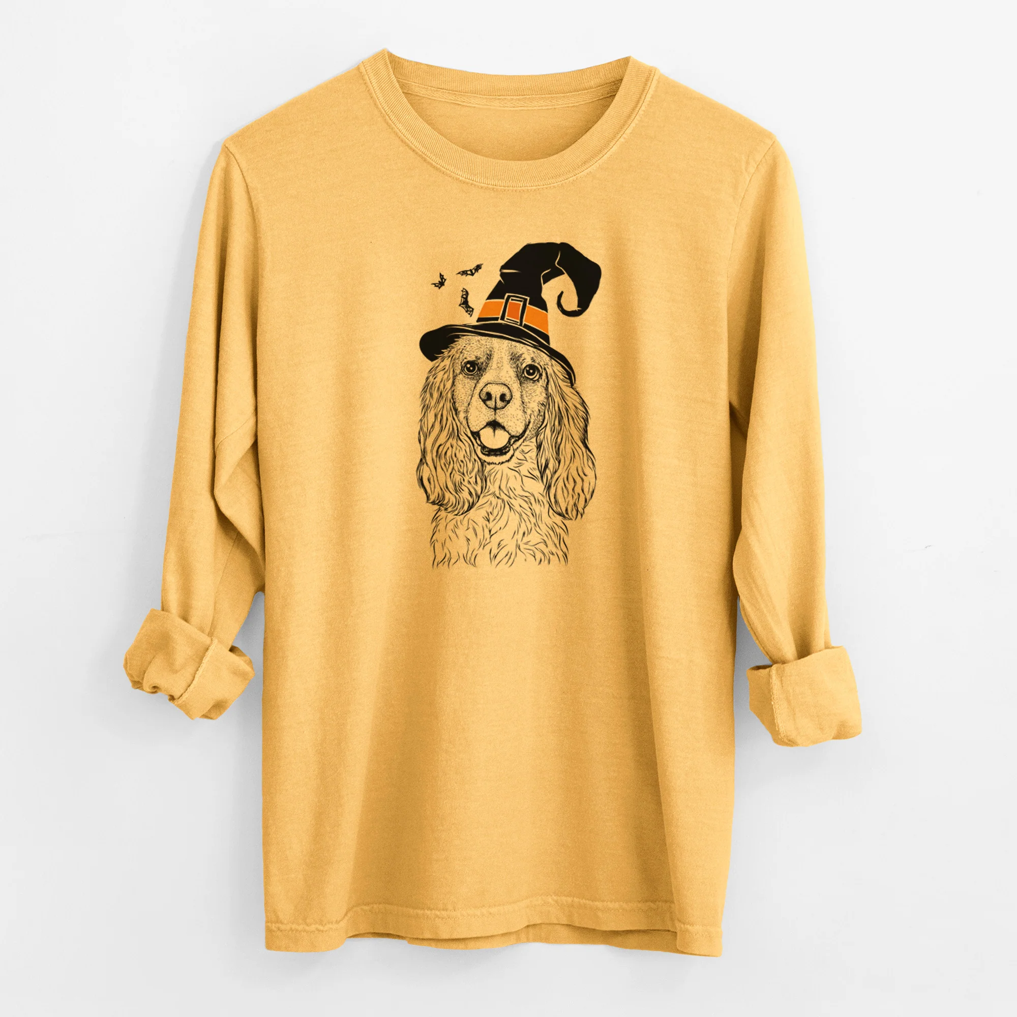 Witch Perry the Cockalier - Men's Heavyweight 100% Cotton Long Sleeve - Image 3