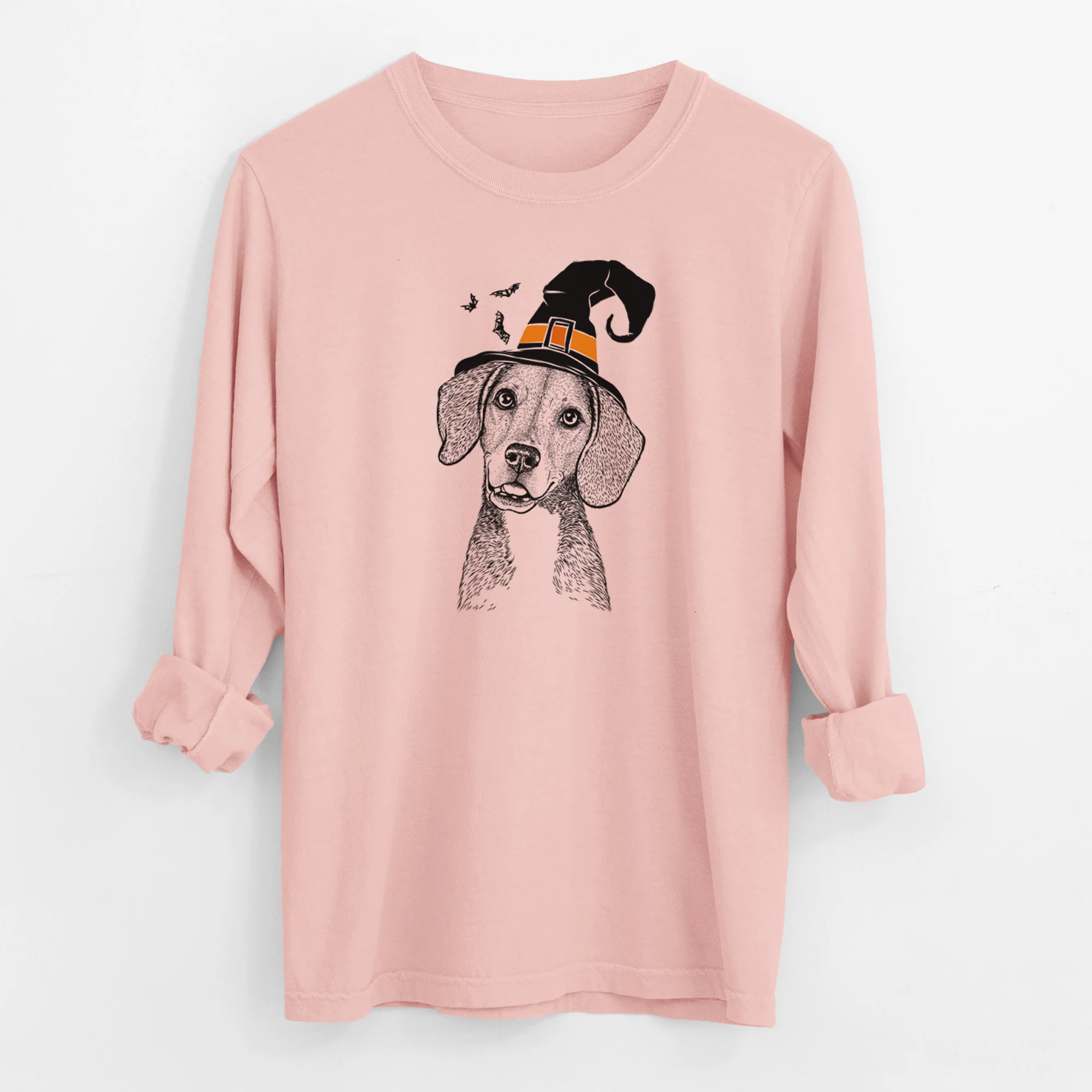 Witch Piggy the Beagle Mix - Men's Heavyweight 100% Cotton Long Sleeve - Image 12