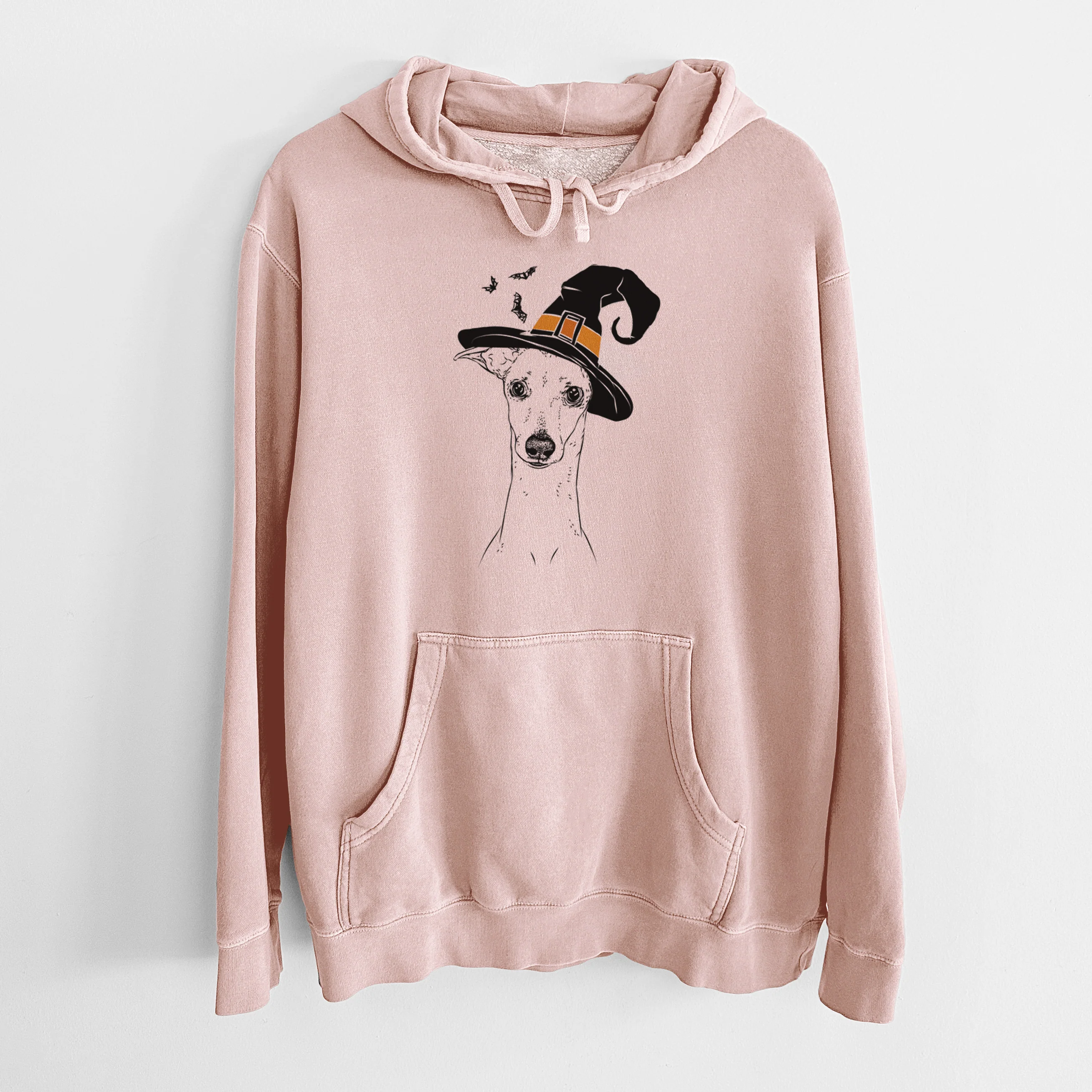 Witch Pip the Italian Greyhound - Unisex Pigment Dyed Hoodie - Image 5