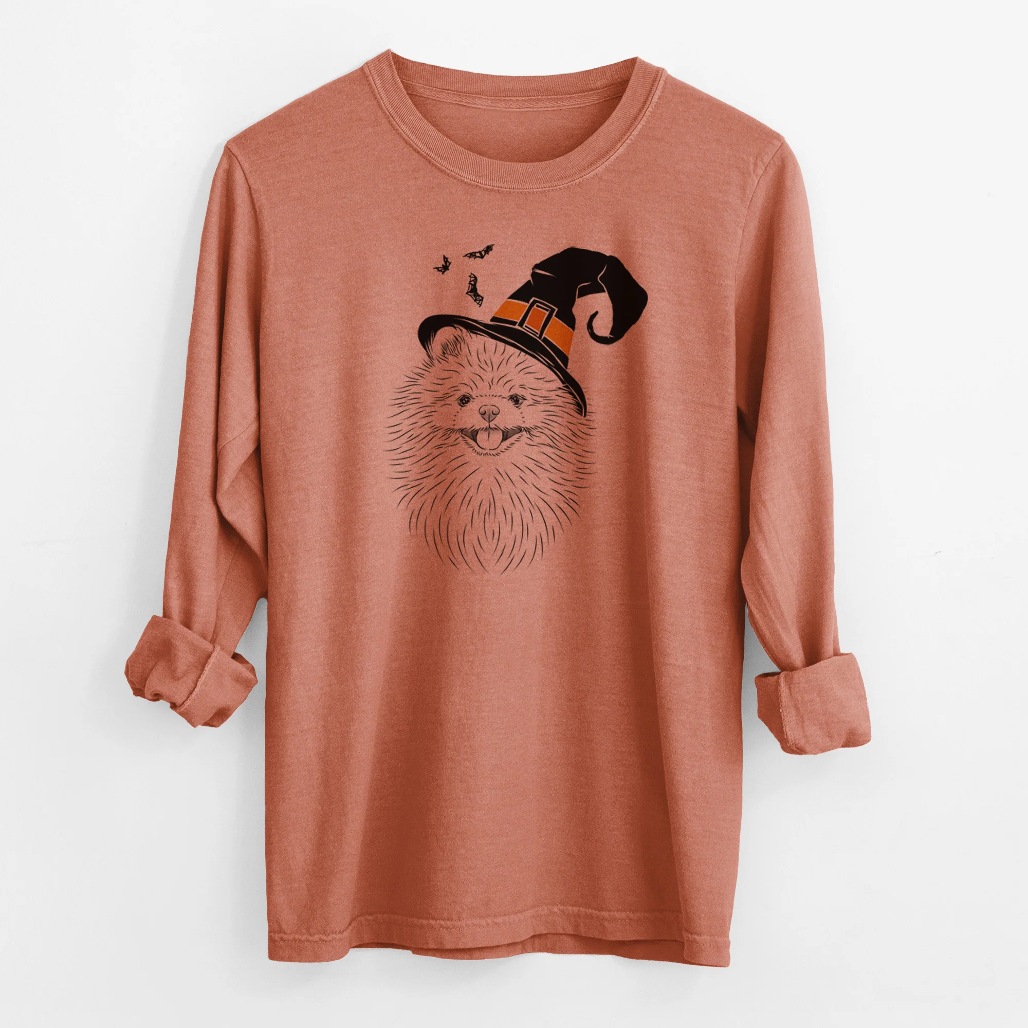Witch Pirro the Pomeranian - Men's Heavyweight 100% Cotton Long Sleeve