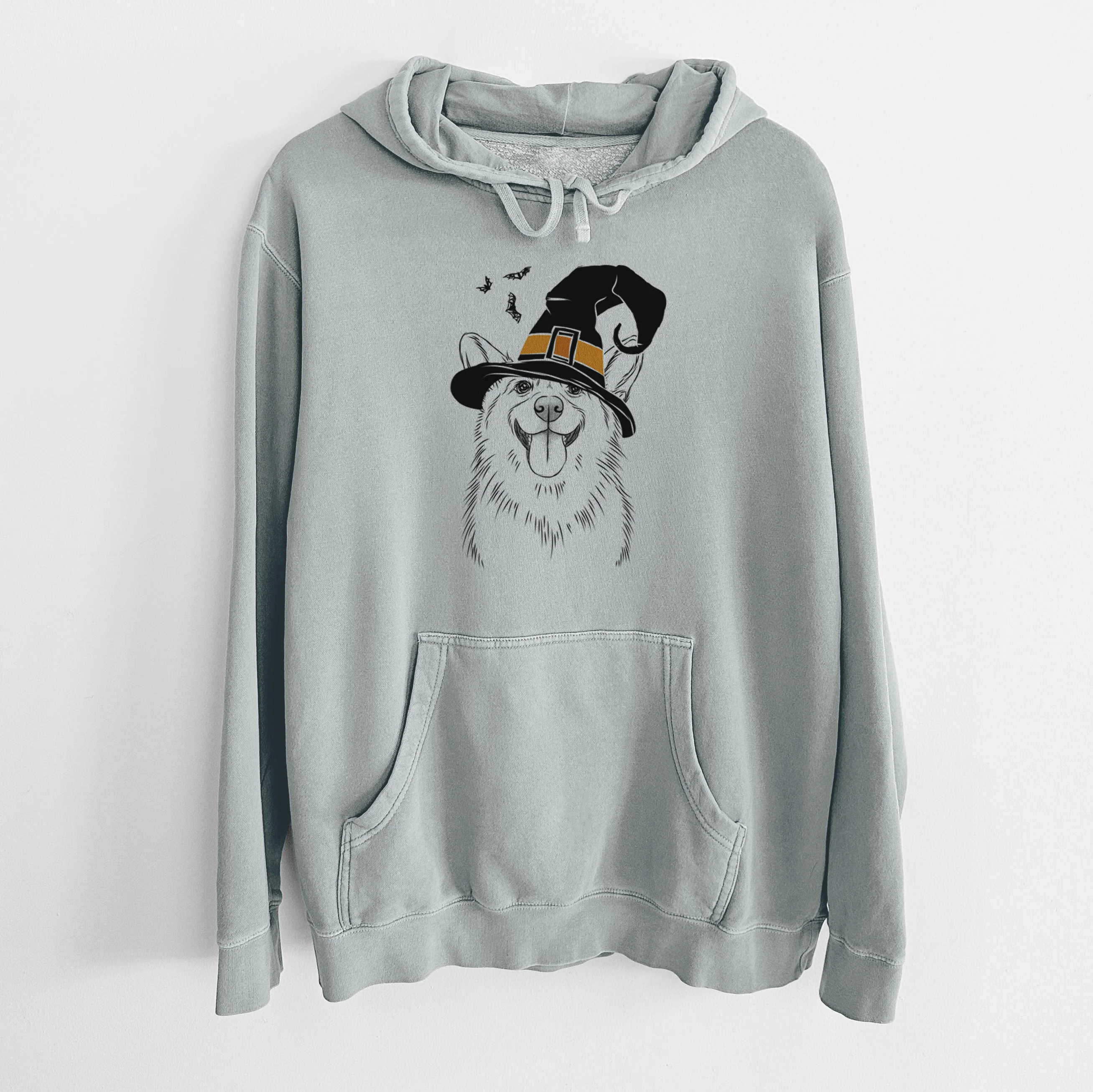 Witch Porter the Pembroke Welsh Corgi - Unisex Pigment Dyed Hoodie - Image 6