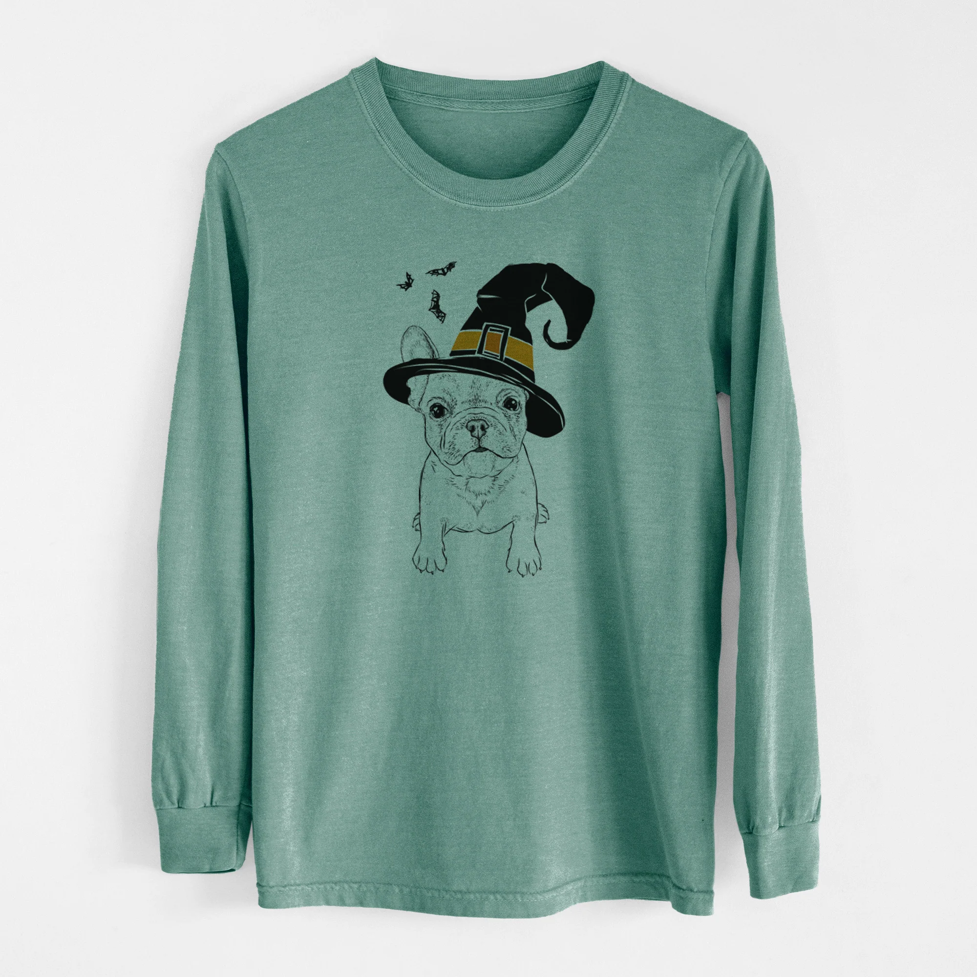 Witch Puppy Pierre the French Bulldog - Men's Heavyweight 100% Cotton Long Sleeve - Image 13