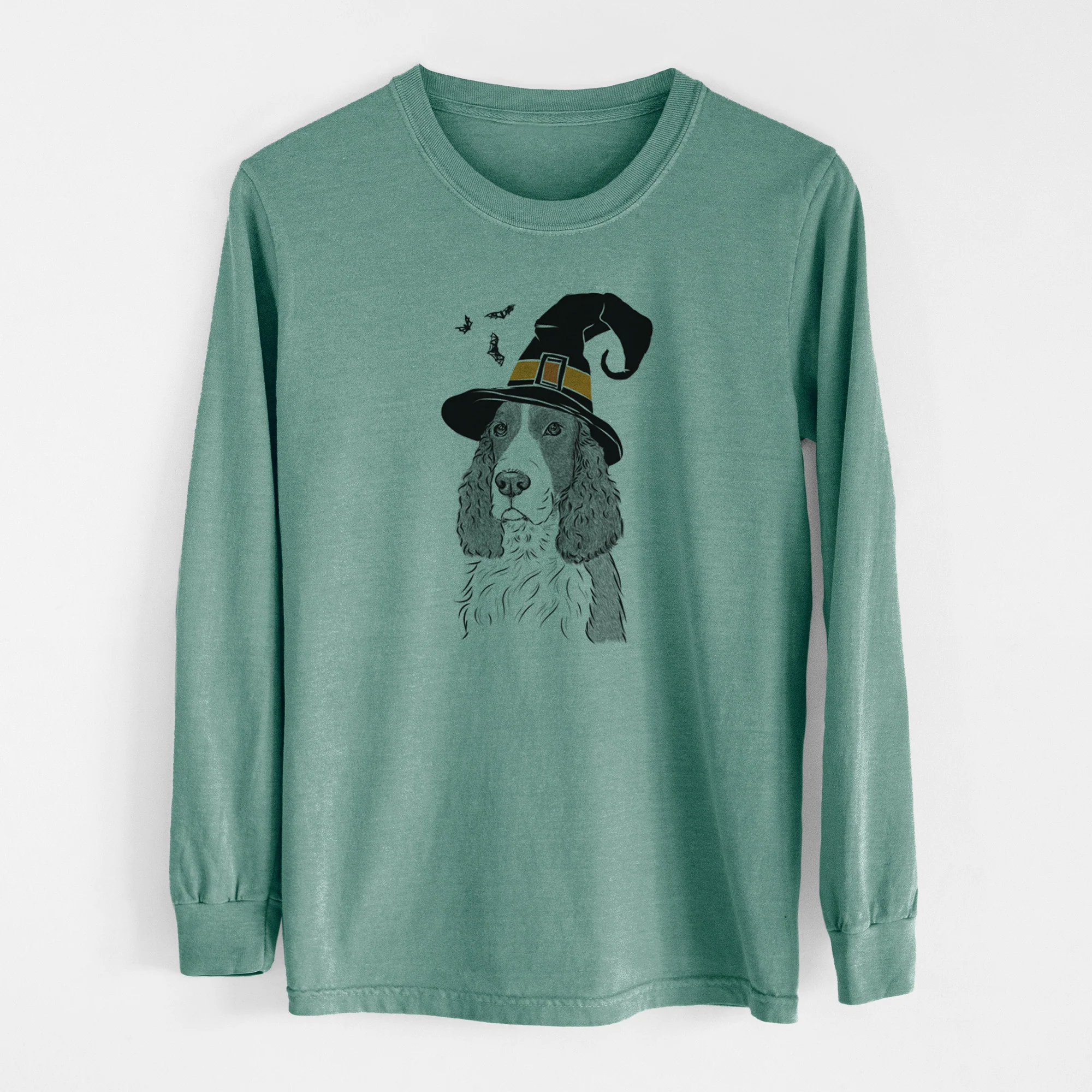 Witch Quincy the English Springer Spaniel - Men's Heavyweight 100% Cotton Long Sleeve - Image 13