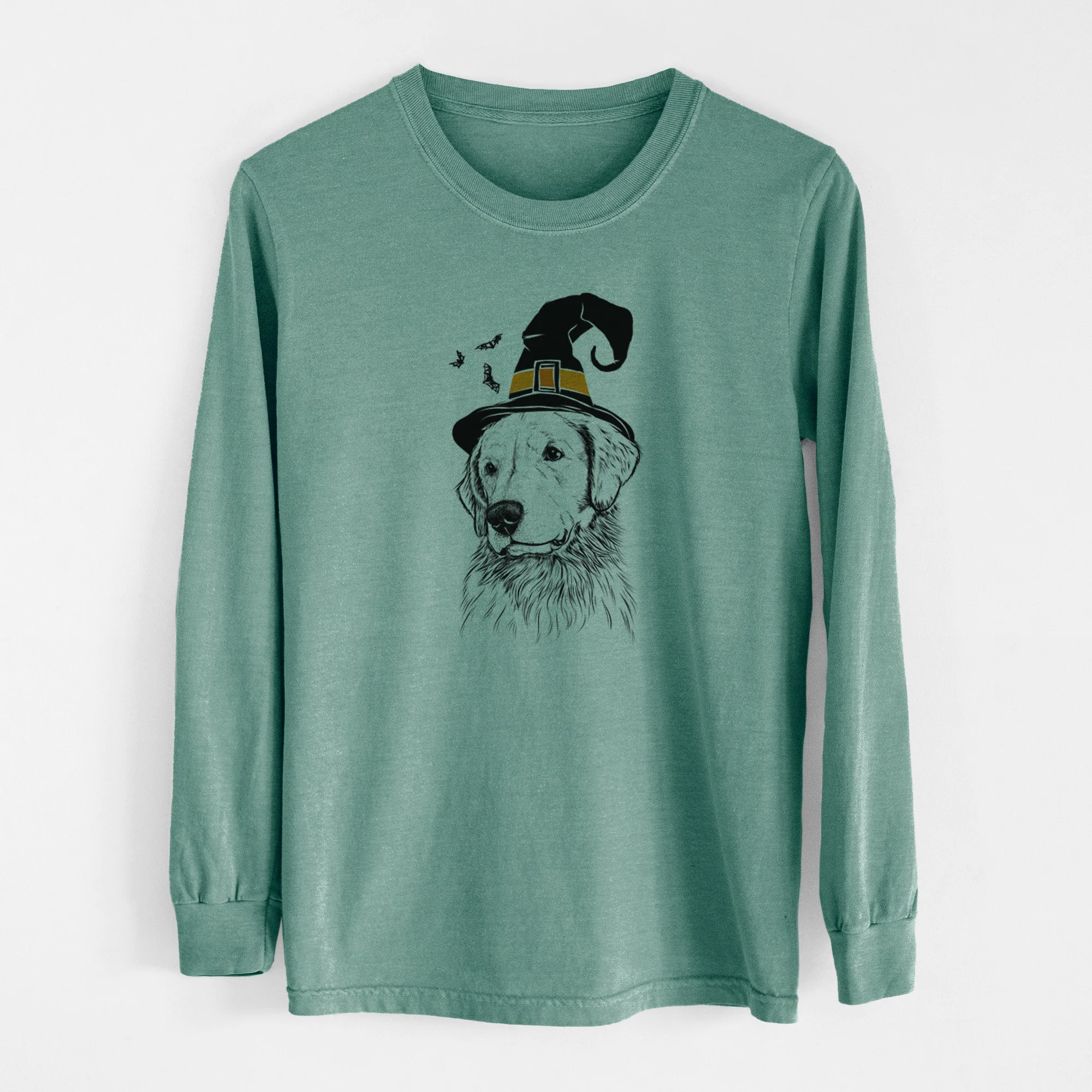Witch Quinn the Golden Retriever - Men's Heavyweight 100% Cotton Long Sleeve - Image 13