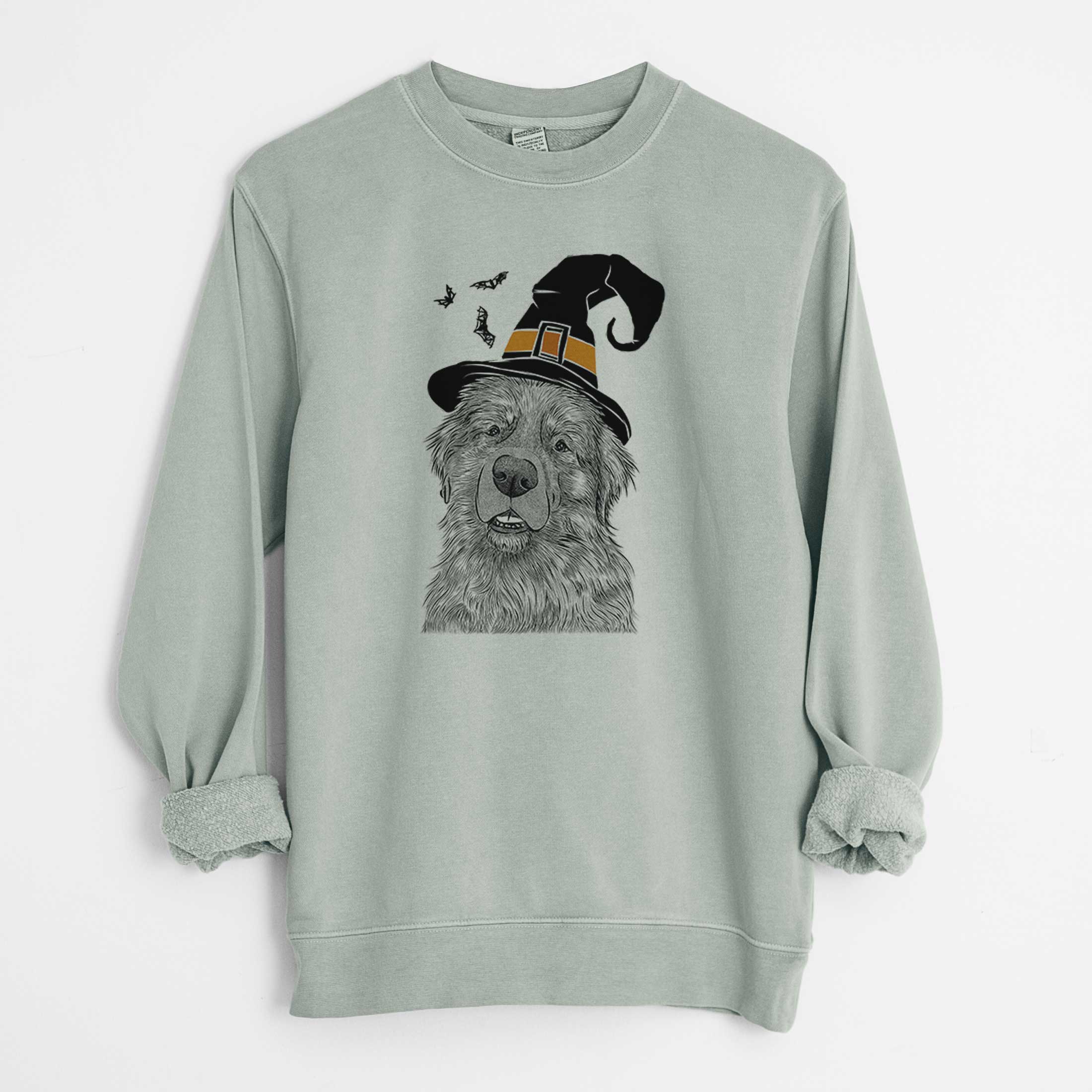 Witch Ralph the Leonberger - Unisex Pigment Dyed Crew Sweatshirt - Image 6
