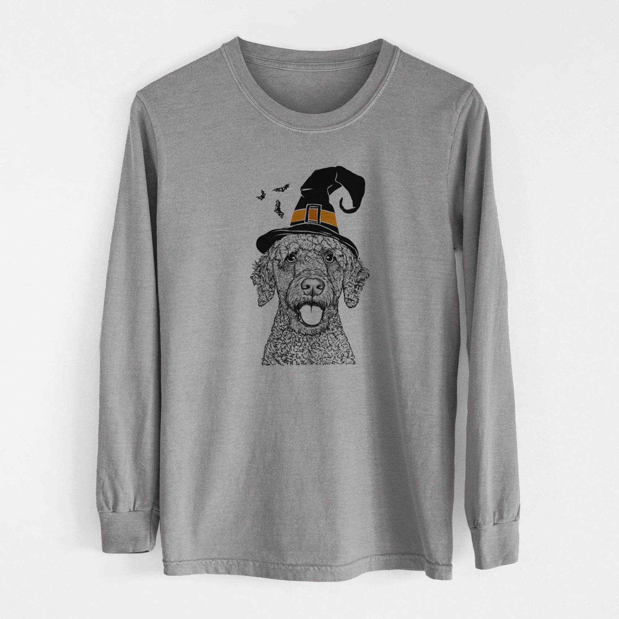 Witch Reina the Spanish Water Dog - Men's Heavyweight 100% Cotton Long Sleeve - Image 7