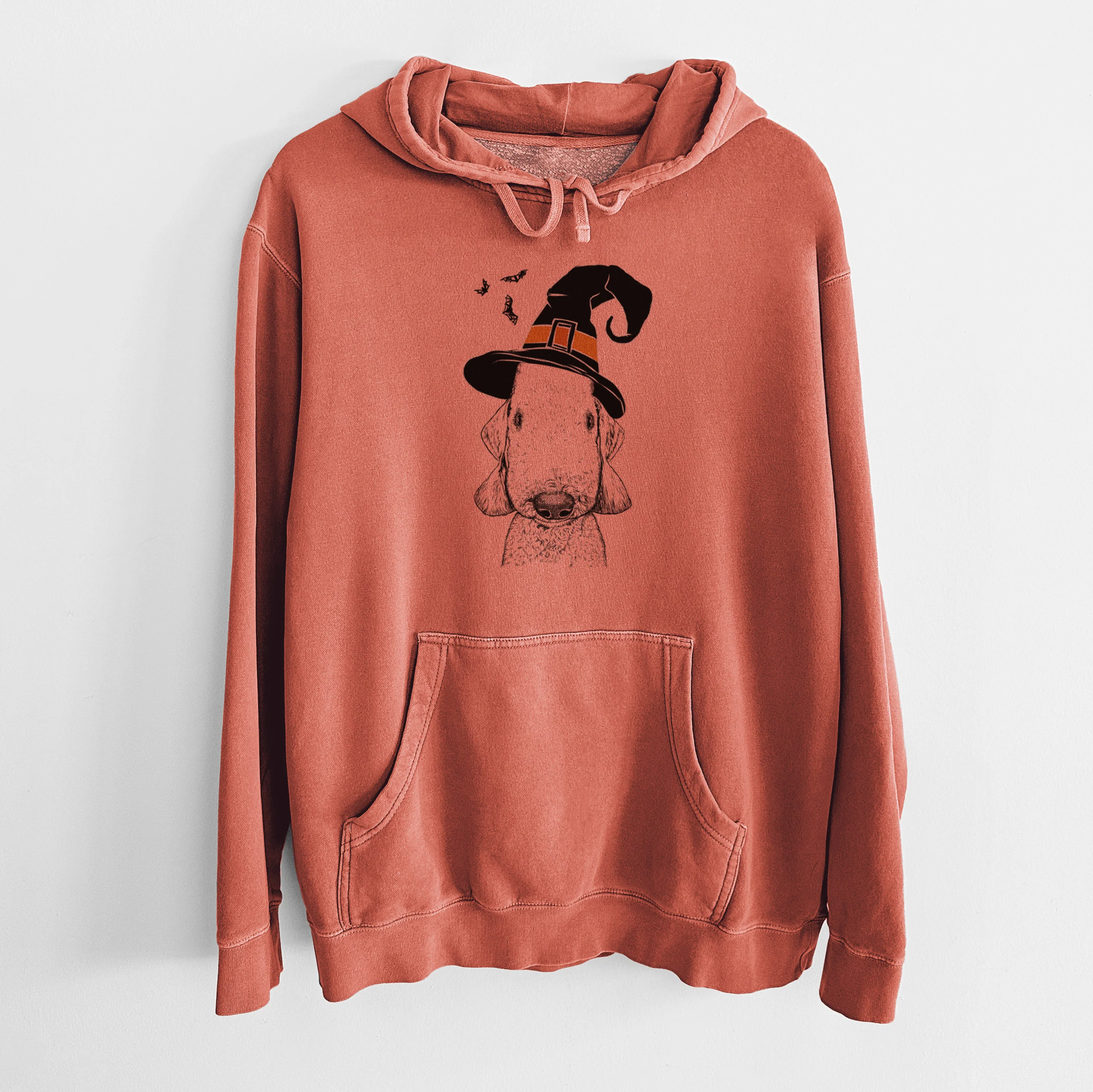 Witch Remington the Bedlington Terrier - Unisex Pigment Dyed Hoodie - Image 7