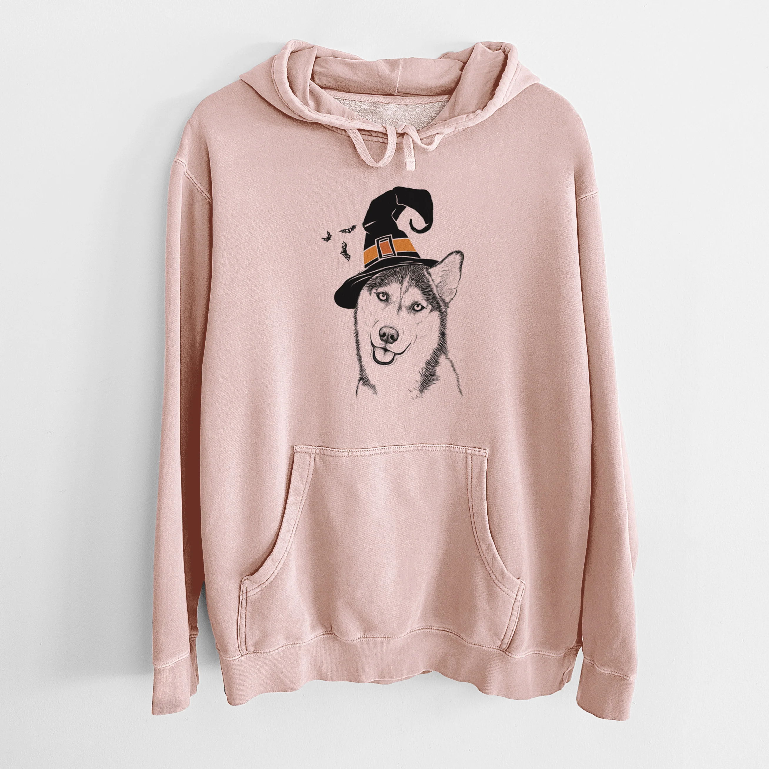 Witch Remmie the Siberian Husky - Unisex Pigment Dyed Hoodie - Image 5