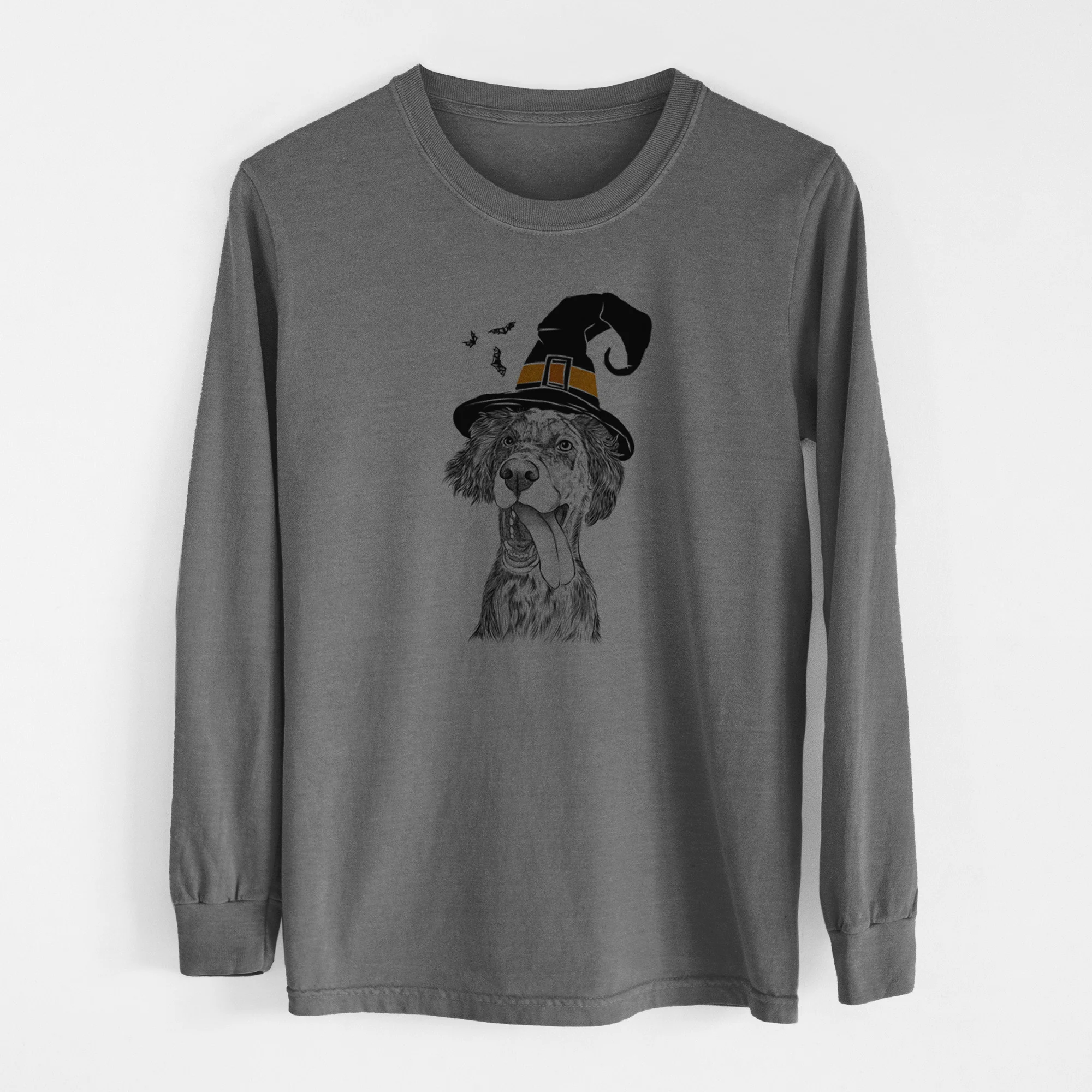 Witch Renly the English Setter - Men's Heavyweight 100% Cotton Long Sleeve - Image 14
