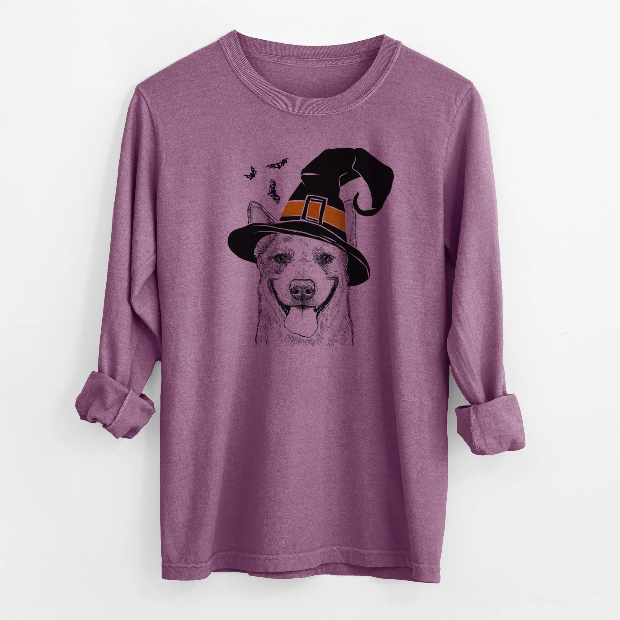 Witch Rio the Australian Cattle Dog - Men's Heavyweight 100% Cotton Long Sleeve - Image 10