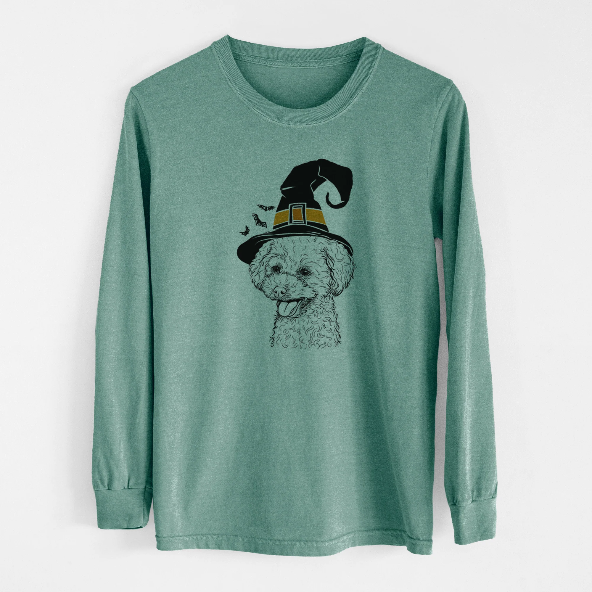Witch Rocky the Teacup Poodle - Men's Heavyweight 100% Cotton Long Sleeve - Image 13