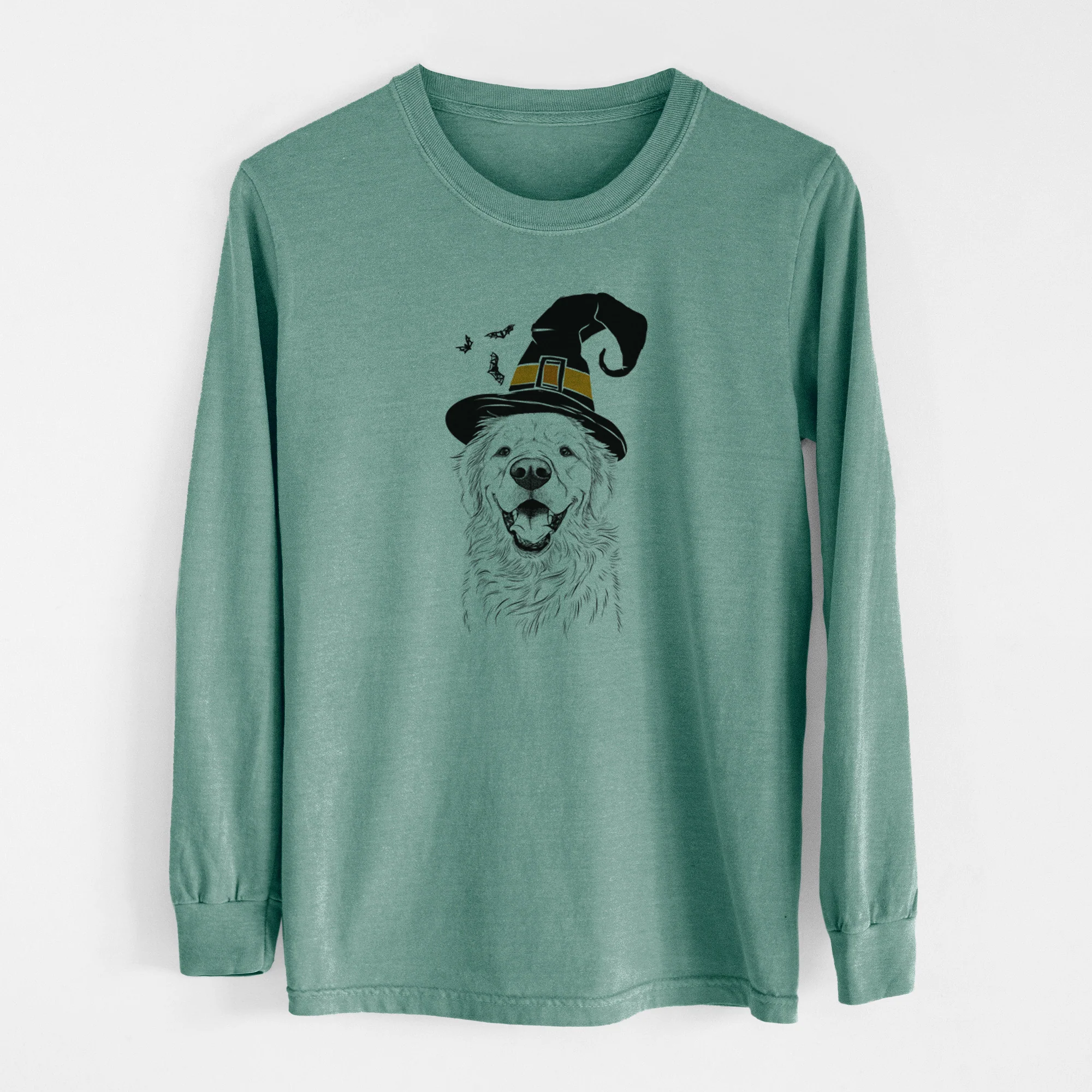Witch Roger the Golden Retriever - Men's Heavyweight 100% Cotton Long Sleeve - Image 13