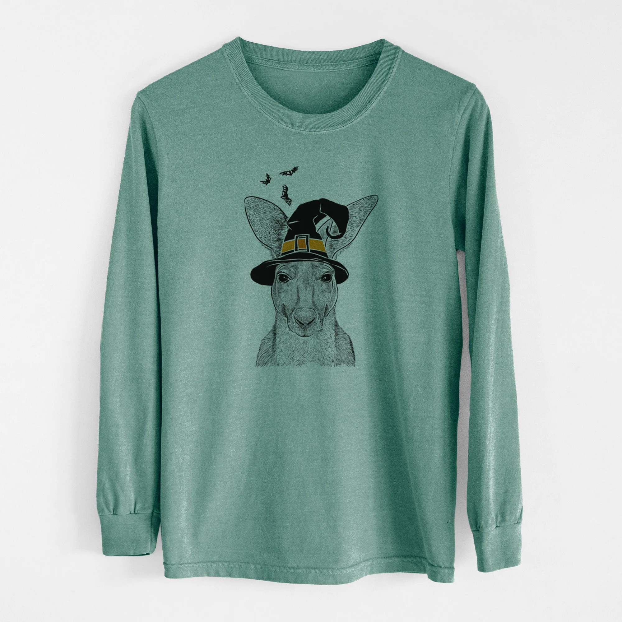 Witch Roger the Red Kangaroo - Men's Heavyweight 100% Cotton Long Sleeve - Image 13