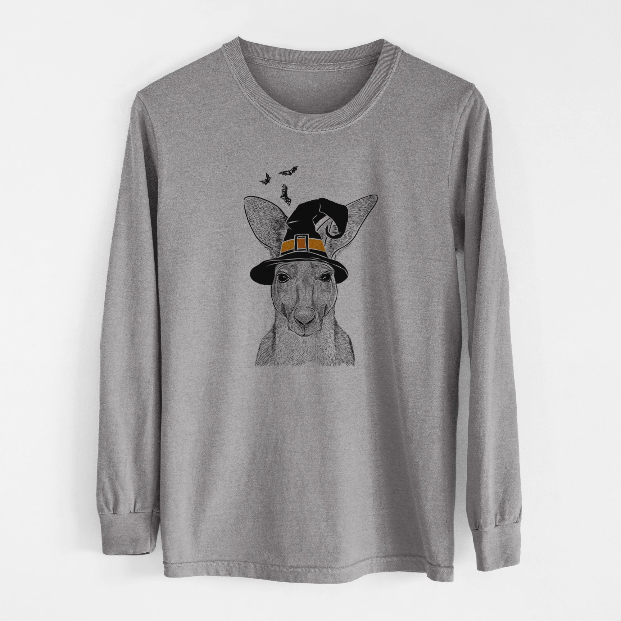 Witch Roger the Red Kangaroo - Men's Heavyweight 100% Cotton Long Sleeve - Image 7