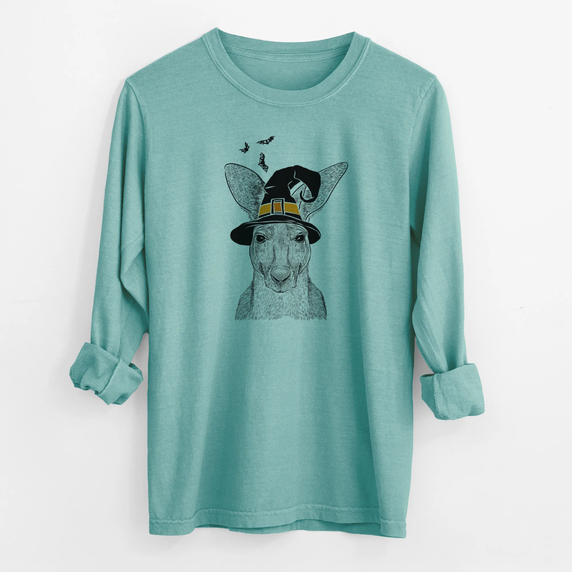 Witch Roger the Red Kangaroo - Men's Heavyweight 100% Cotton Long Sleeve - Image 9