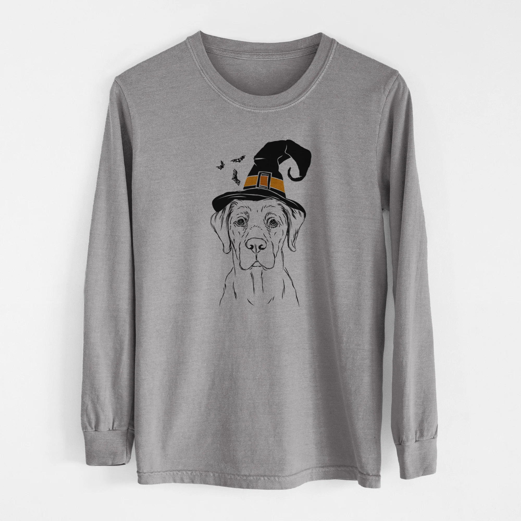 Witch Rowdy the Labrador Retriever - Men's Heavyweight 100% Cotton Long Sleeve - Image 7