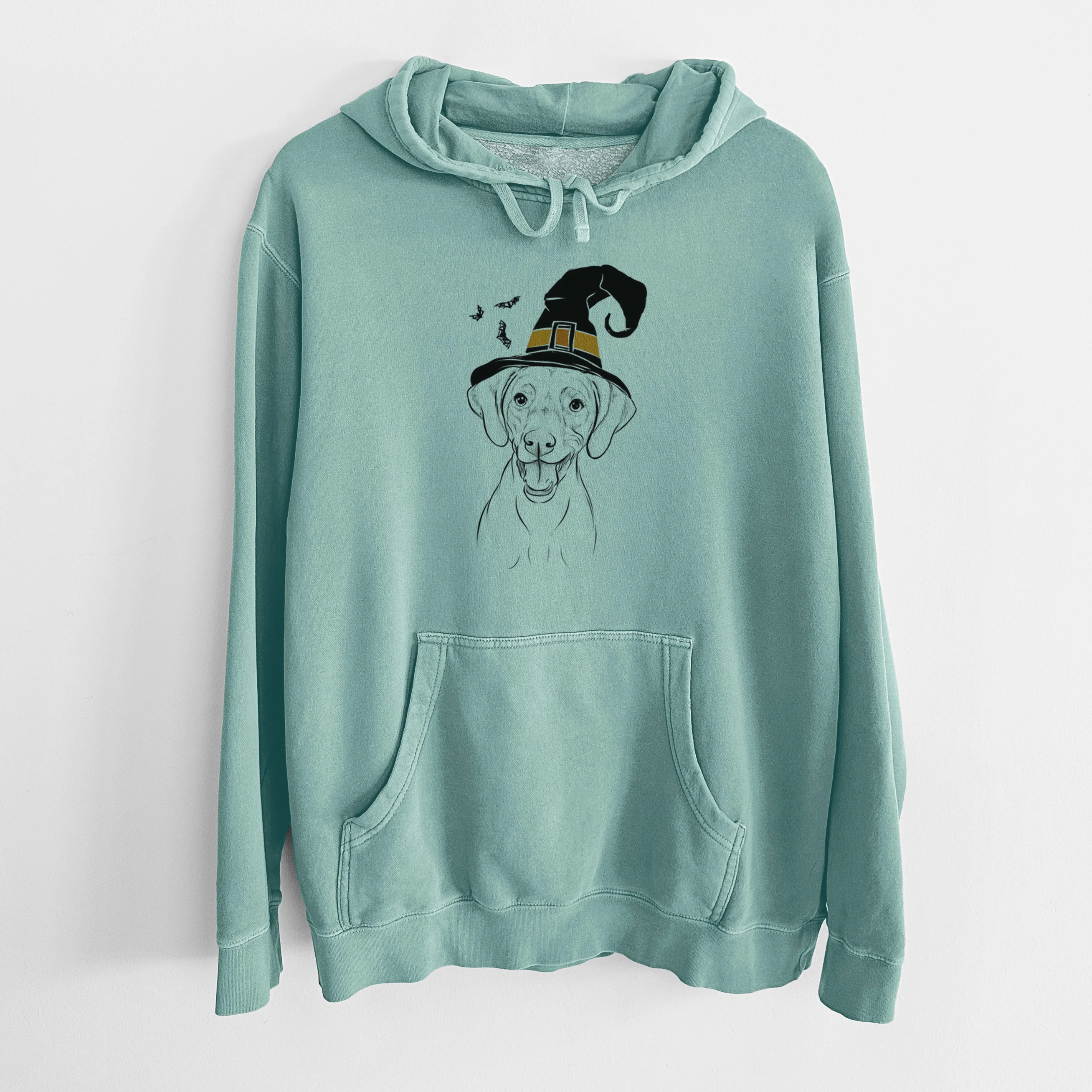 Witch Ruby the Vizsla - Unisex Pigment Dyed Hoodie - Image 8