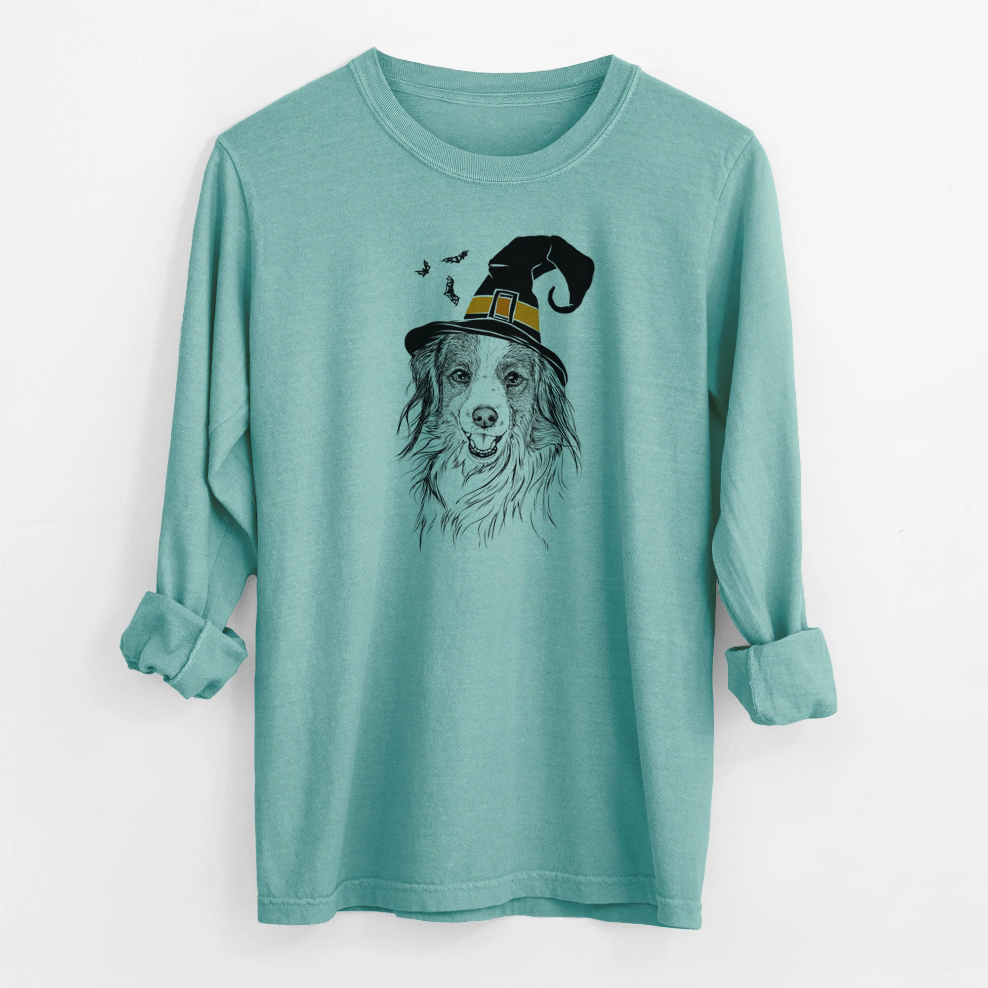 Witch Rutger the Nederlandse Kooikerhondje - Men's Heavyweight 100% Cotton Long Sleeve - Image 9