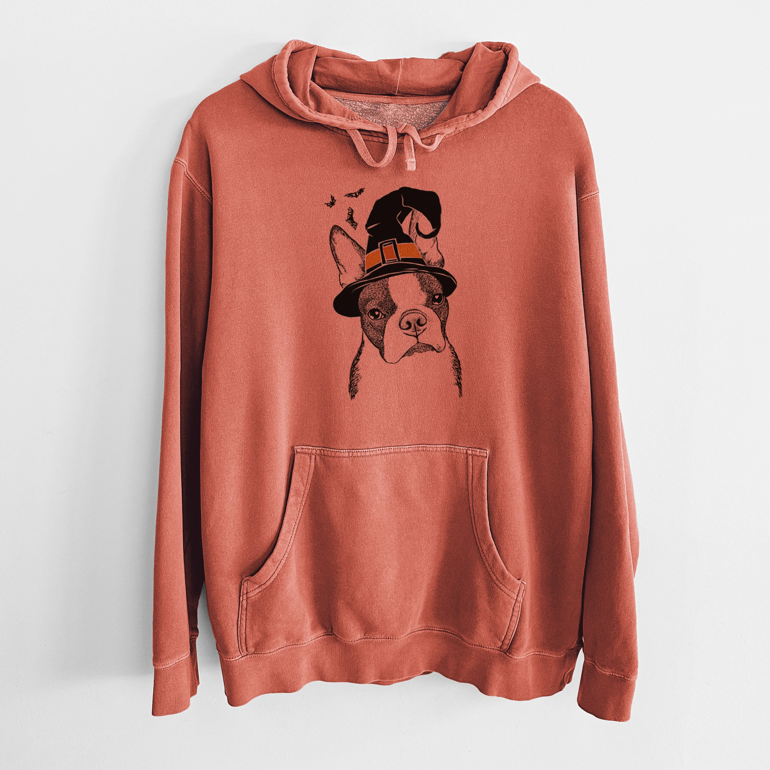 Witch Samuel the Boston Terrier - Unisex Pigment Dyed Hoodie - Image 7