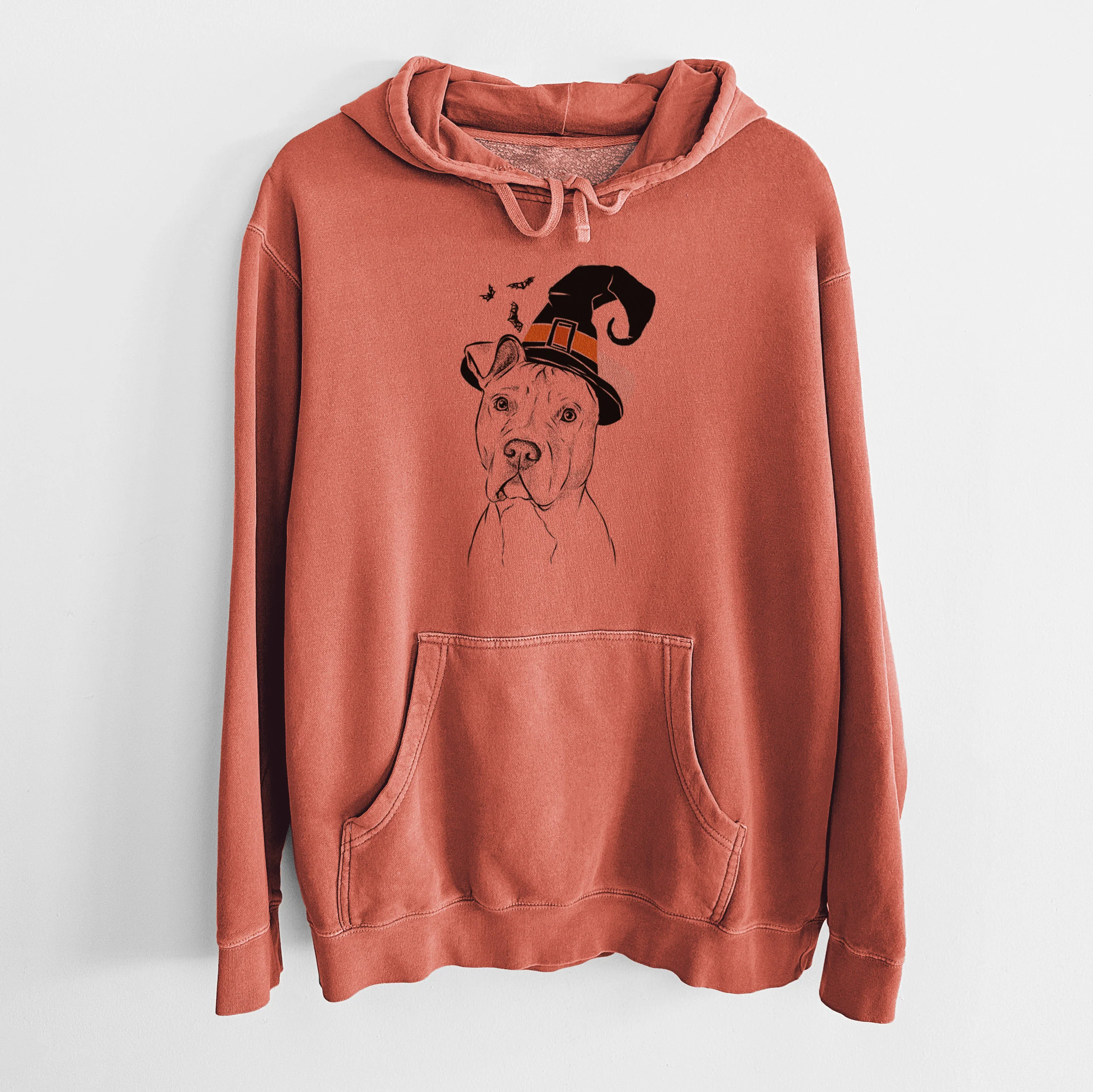 Witch Scraps the American Staffordshire Mix - Unisex Pigment Dyed Hoodie - Image 7