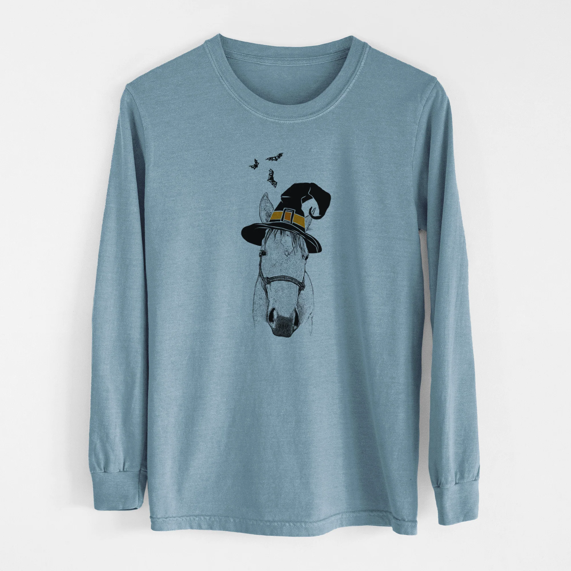 Witch SeaBee the Quarter Horse - Men's Heavyweight 100% Cotton Long Sleeve - Image 8