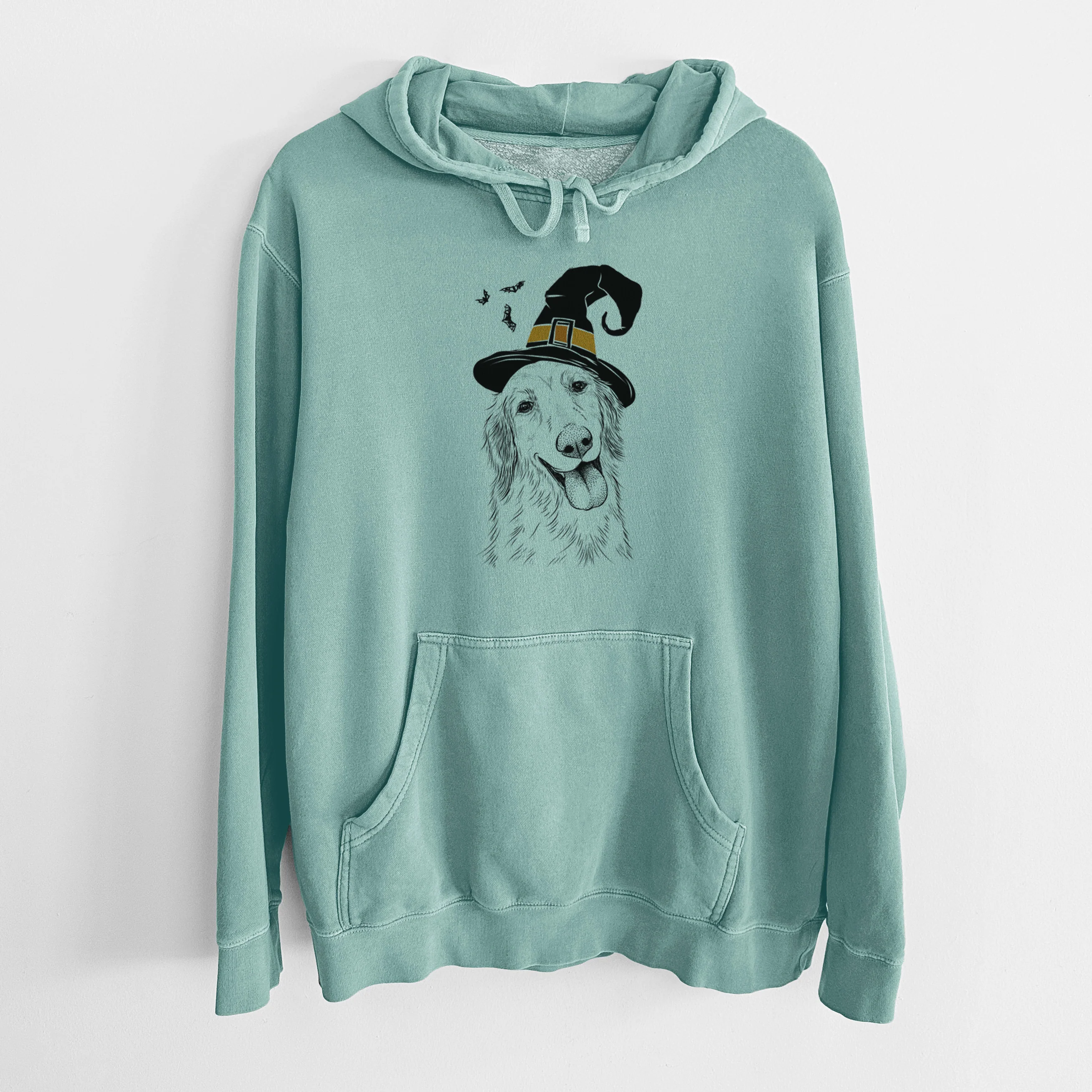 Witch Shelby the Golden Retriever - Unisex Pigment Dyed Hoodie - Image 8