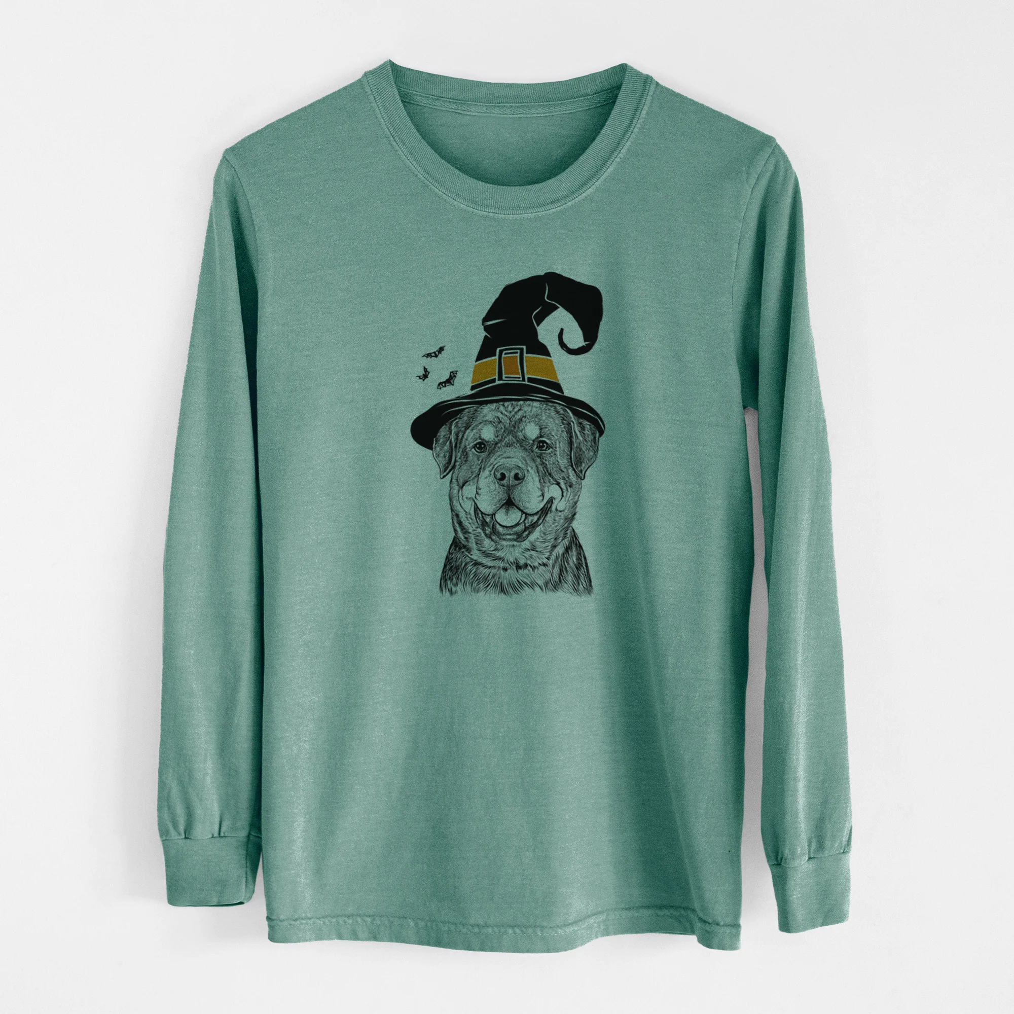 Witch Sig the Rottweiler - Men's Heavyweight 100% Cotton Long Sleeve - Image 13