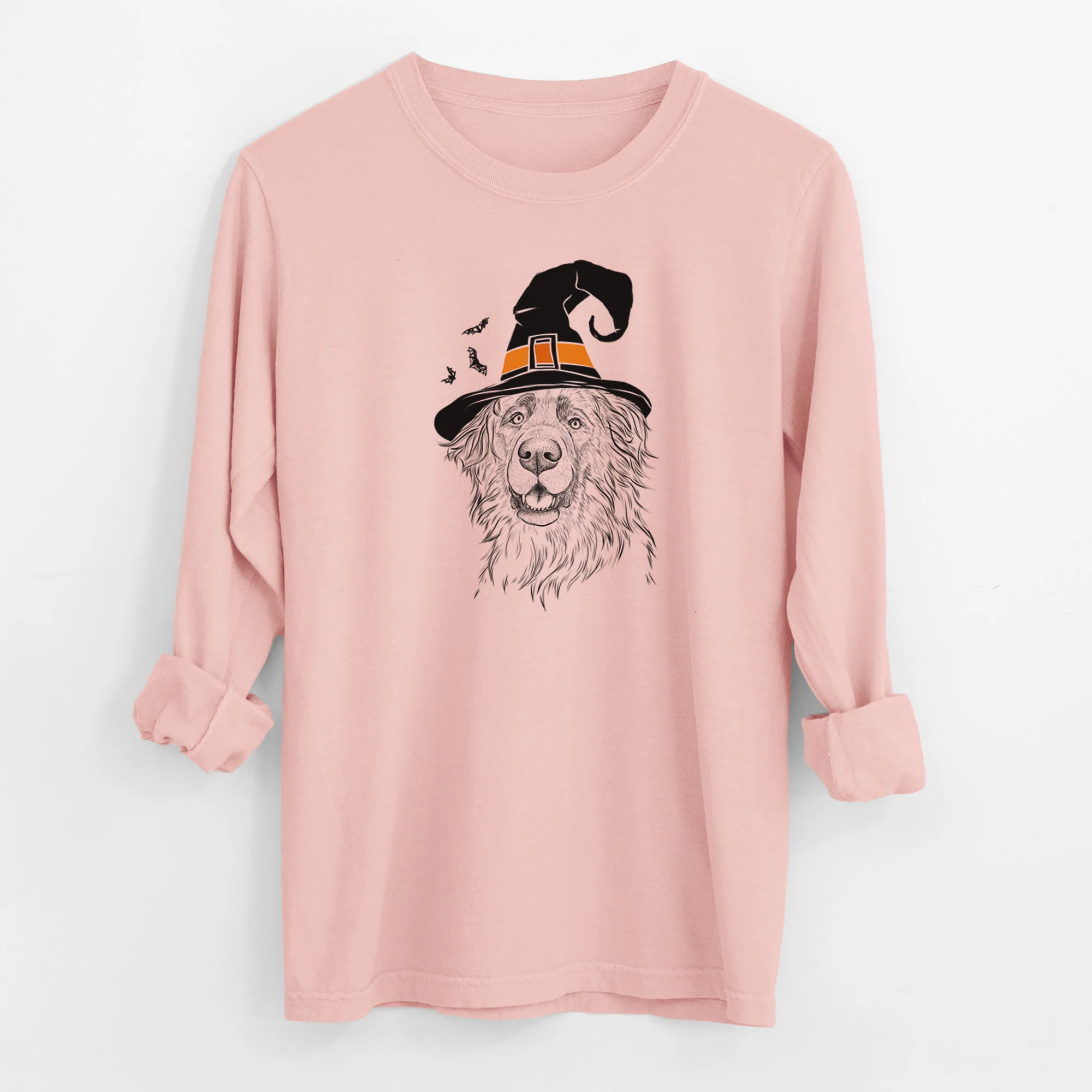 Witch Siri the Leonberger - Men's Heavyweight 100% Cotton Long Sleeve - Image 12