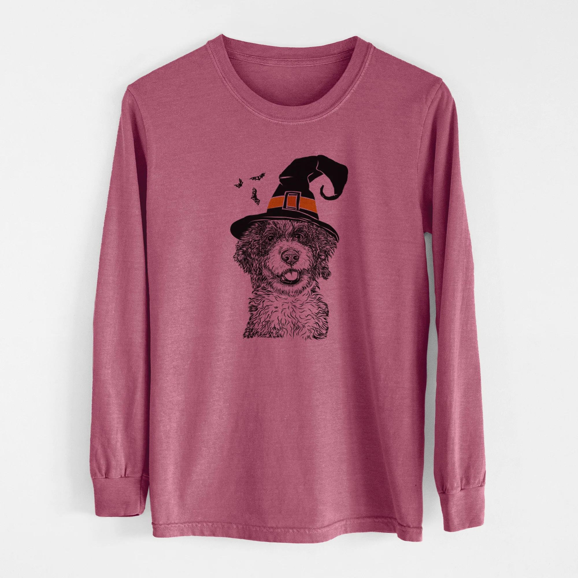 Witch Smoky the Bernedoodle Puppy - Men's Heavyweight 100% Cotton Long Sleeve - Image 11