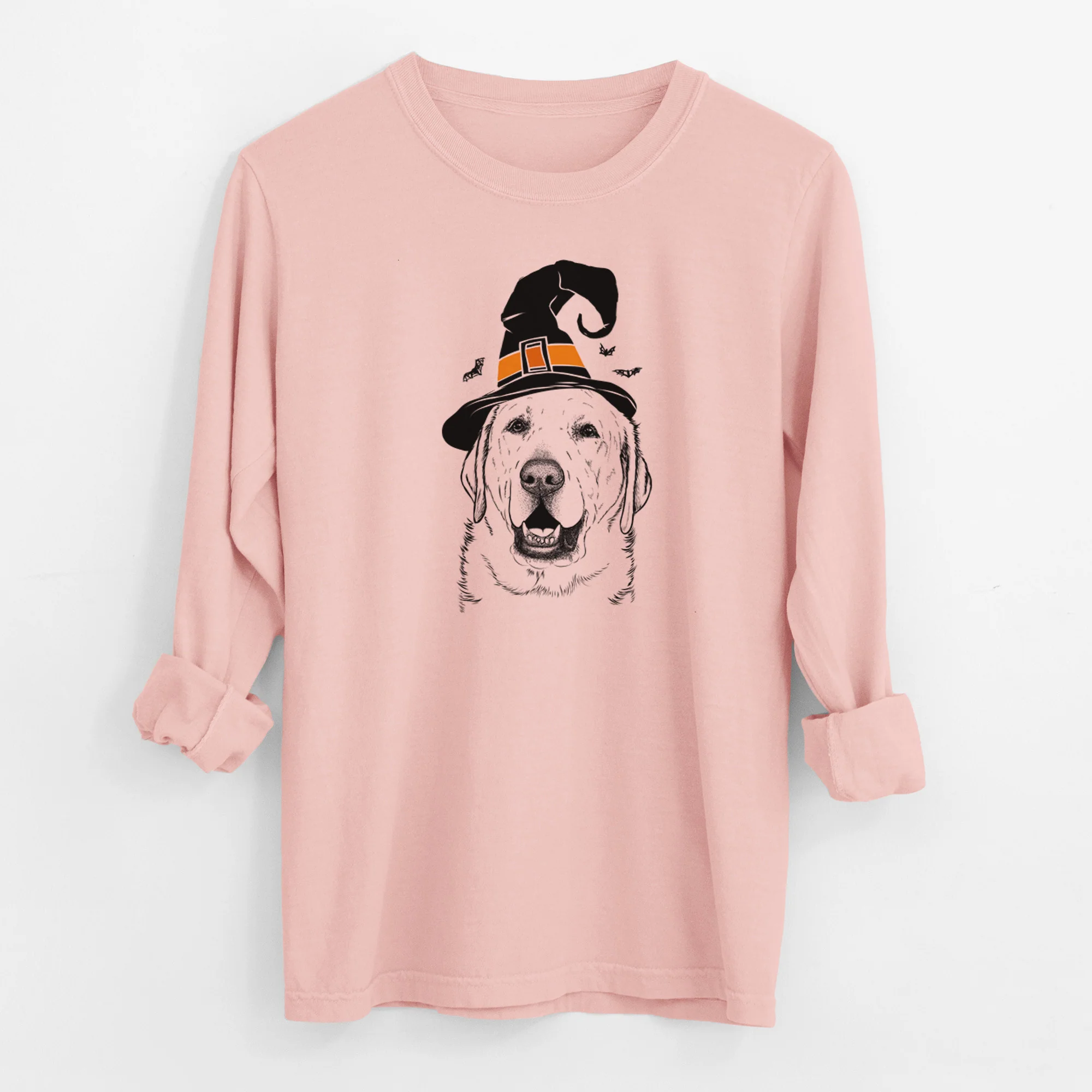 Witch Sparks the Labrador Retriever - Men's Heavyweight 100% Cotton Long Sleeve - Image 12