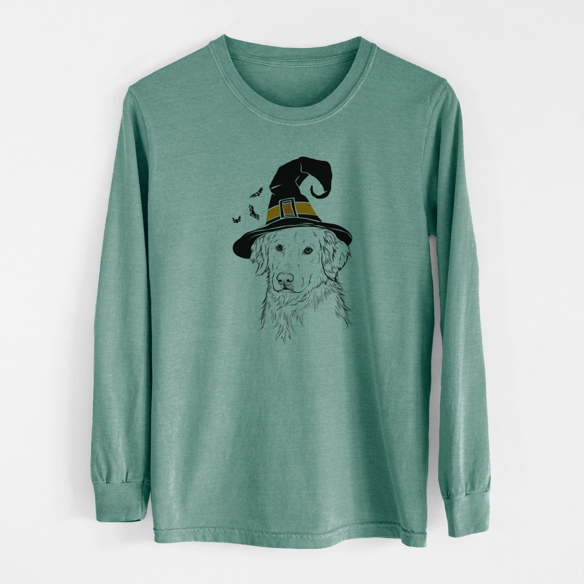 Witch Spencer the Golden Retriever - Men's Heavyweight 100% Cotton Long Sleeve - Image 13