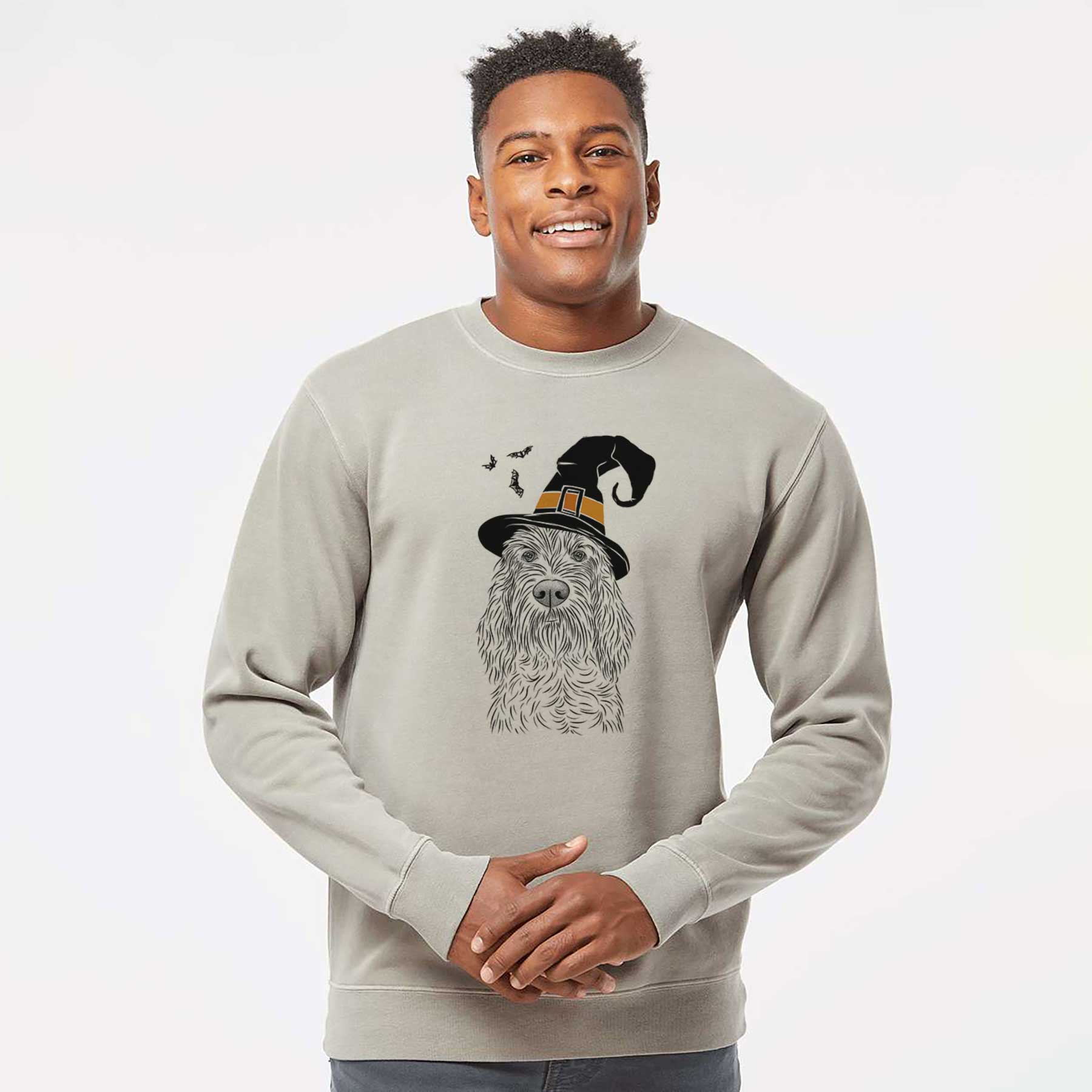 Witch Stefano the Spinone Italiano - Unisex Pigment Dyed Crew Sweatshirt - Image 4