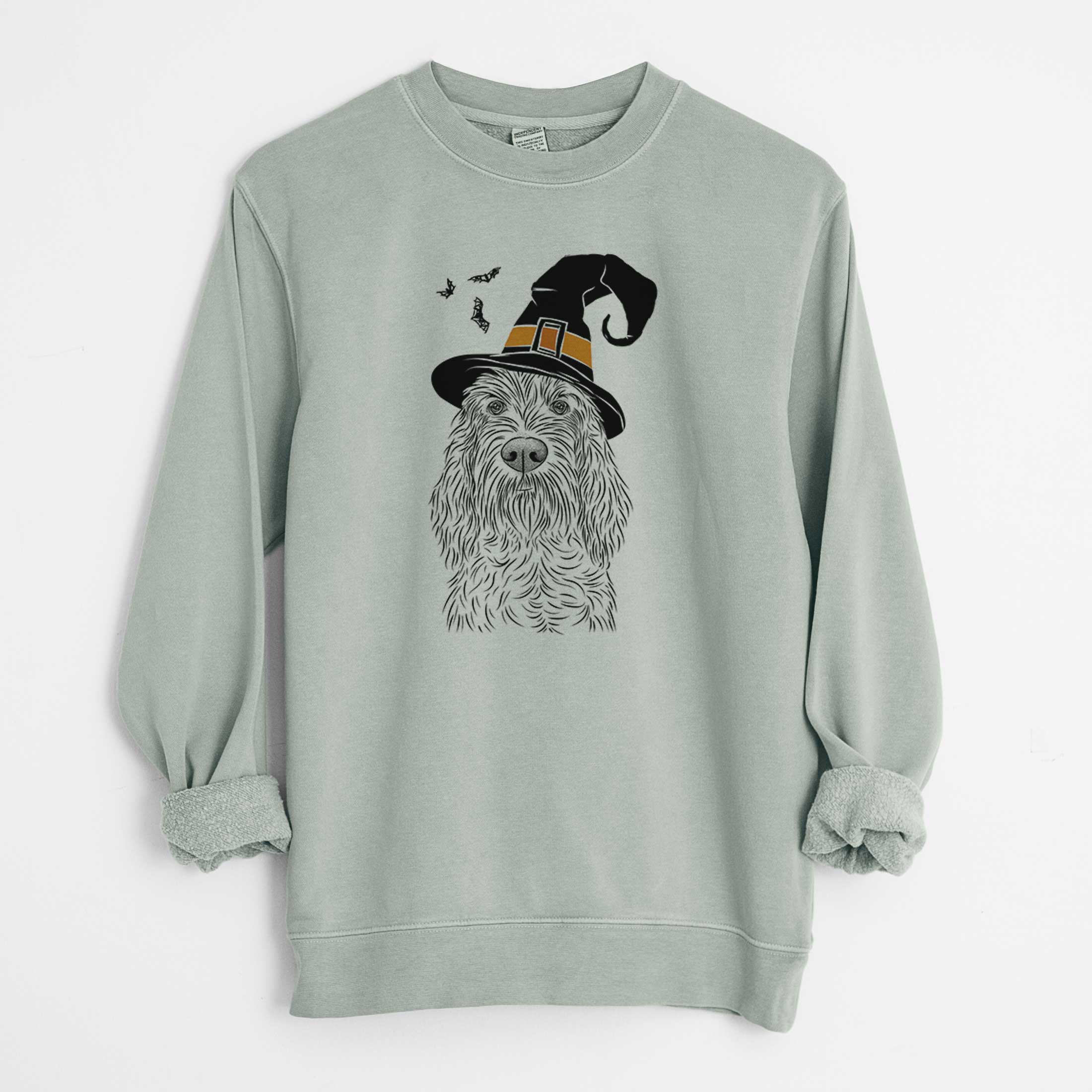 Witch Stefano the Spinone Italiano - Unisex Pigment Dyed Crew Sweatshirt - Image 7