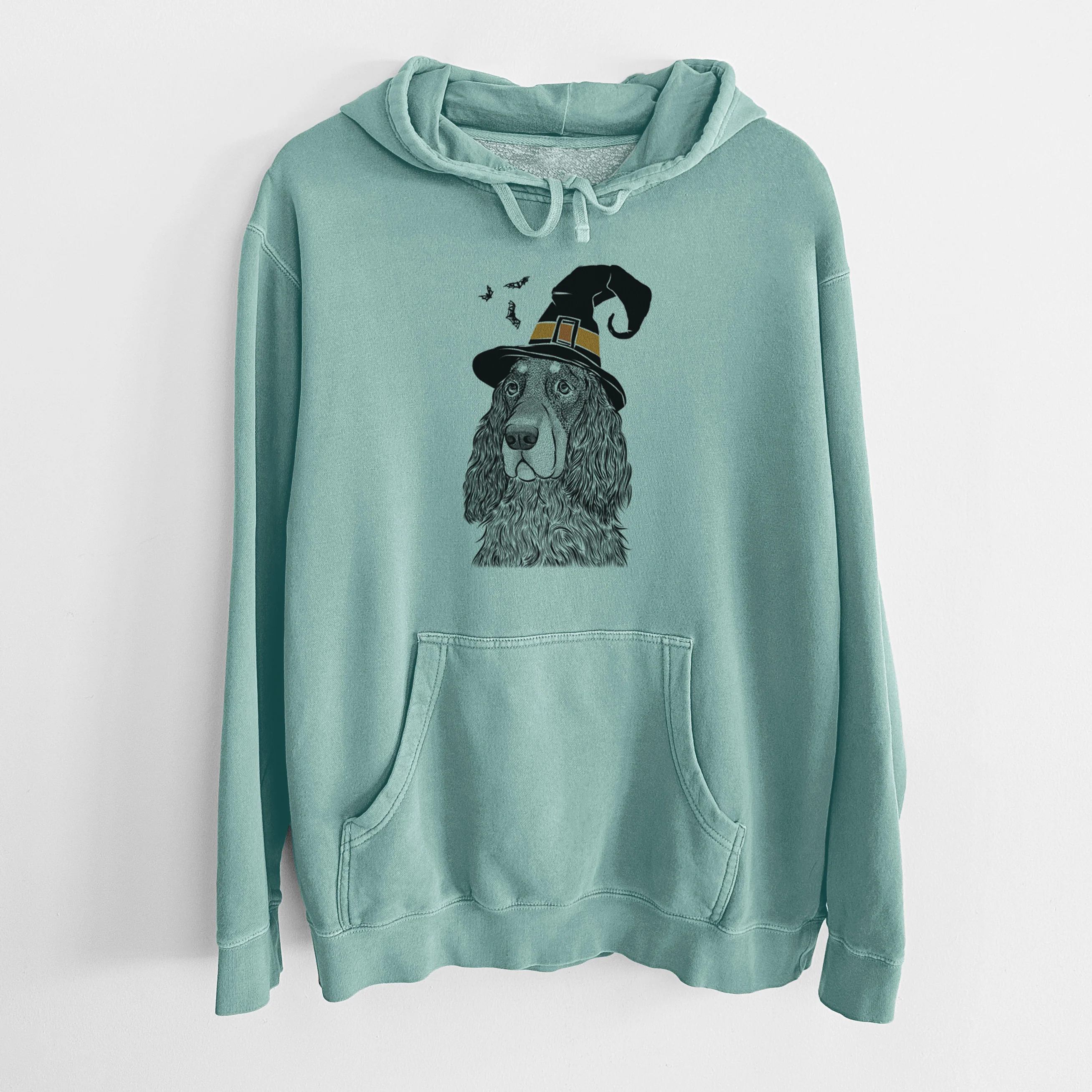 Witch Stormy the Gordon Setter - Unisex Pigment Dyed Hoodie - Image 8