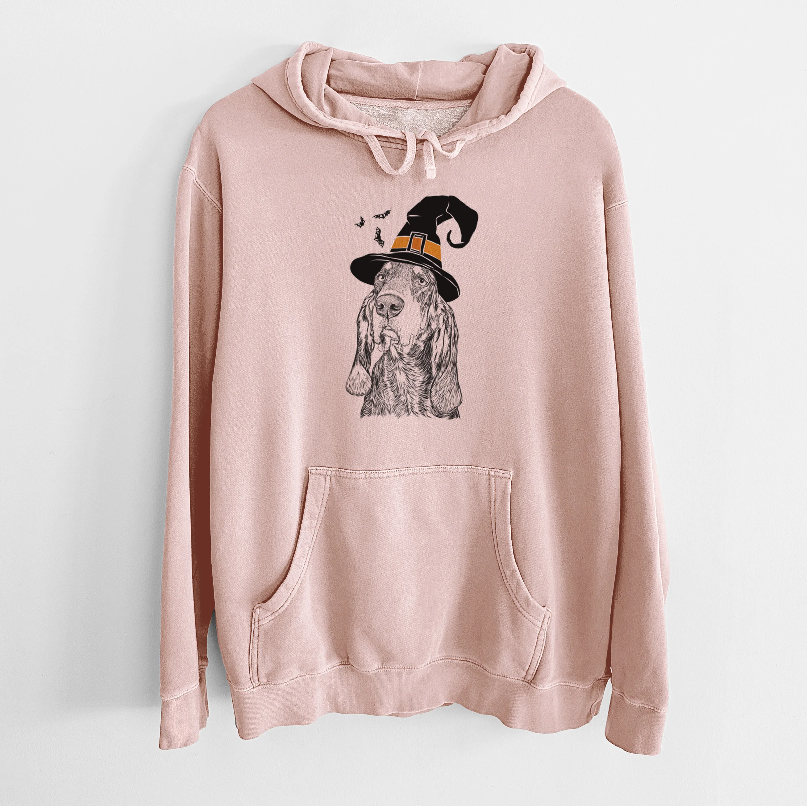 Witch Stu the Black and Tan Coonhound - Unisex Pigment Dyed Hoodie - Image 5