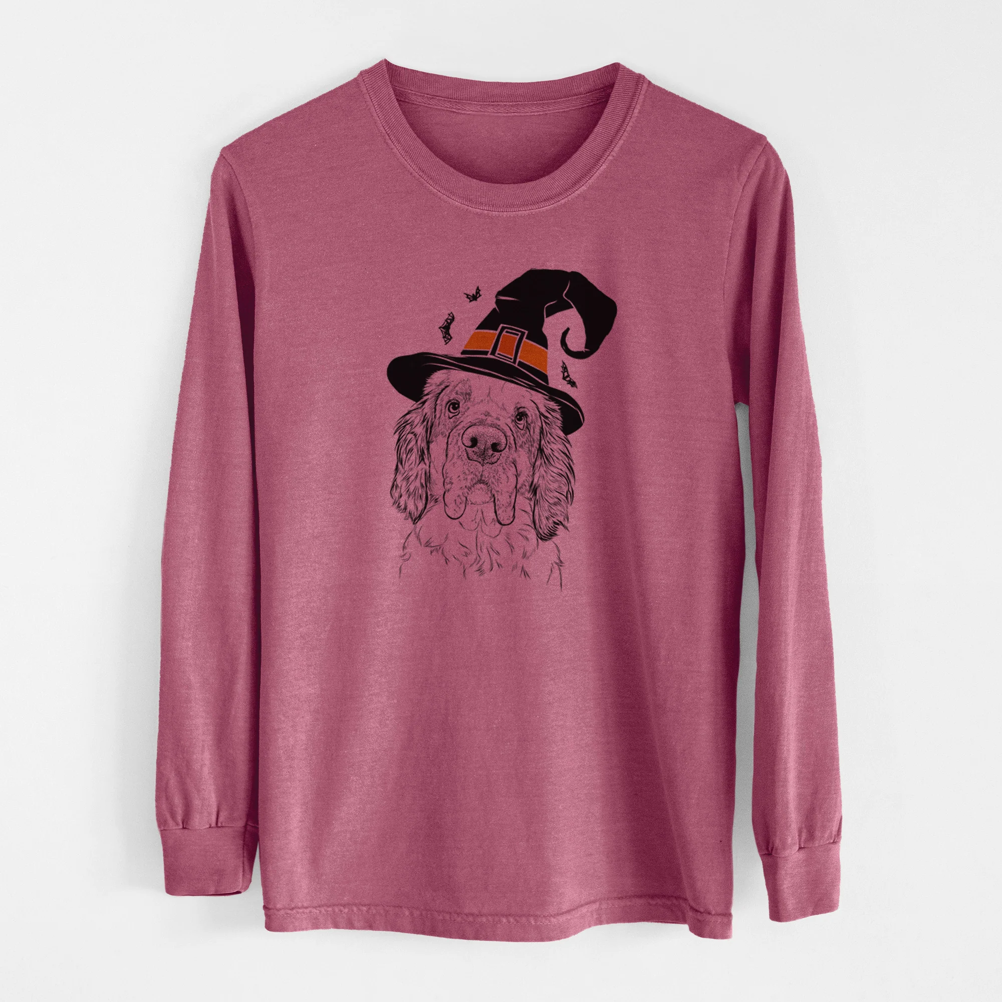 Witch Sully the Clumber Spaniel - Men's Heavyweight 100% Cotton Long Sleeve - Image 11