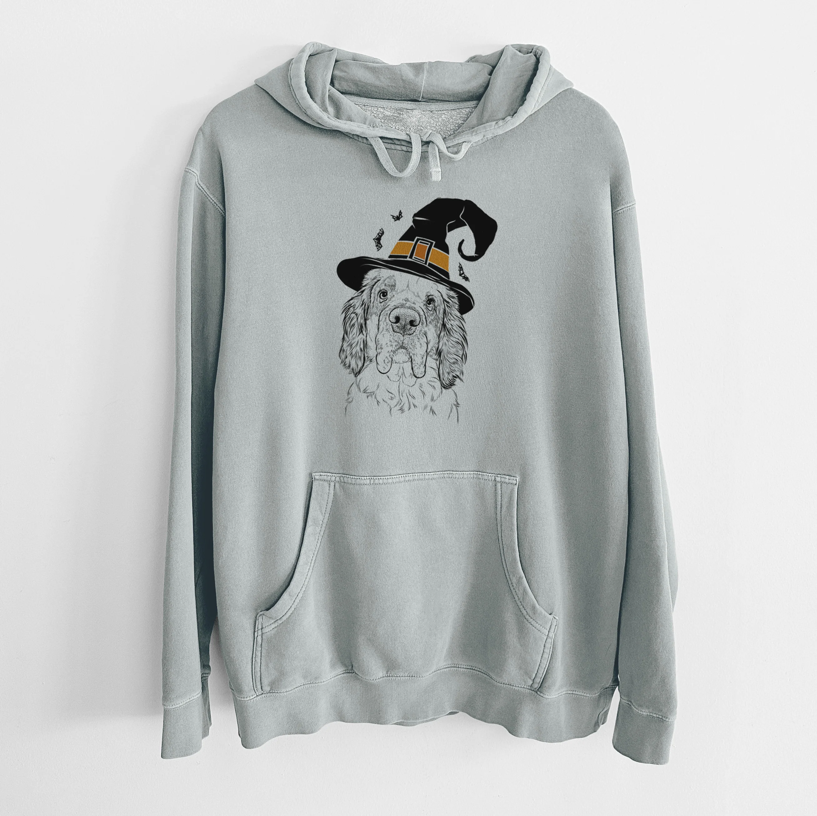 Witch Sully the Clumber Spaniel - Unisex Pigment Dyed Hoodie - Image 6