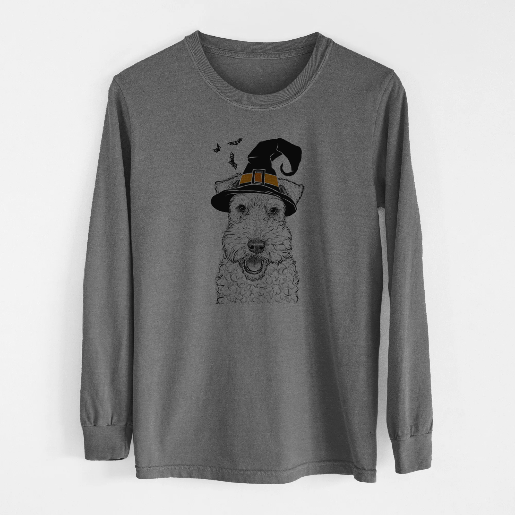 Witch Ted the Wire Fox Terrier - Men's Heavyweight 100% Cotton Long Sleeve - Image 14