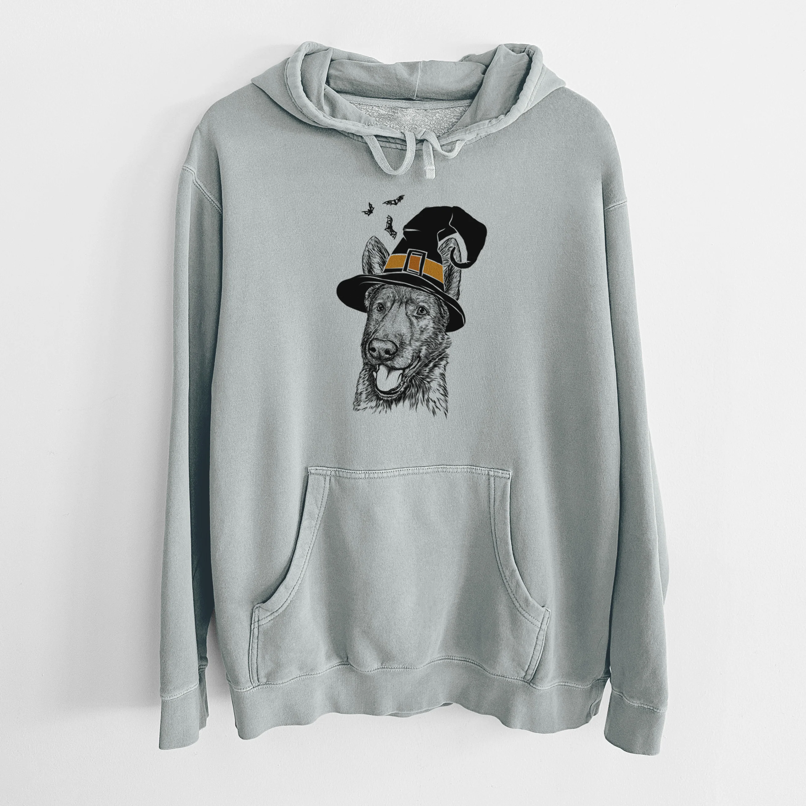 Witch Tena the German Shepherd - Unisex Pigment Dyed Hoodie - Image 6
