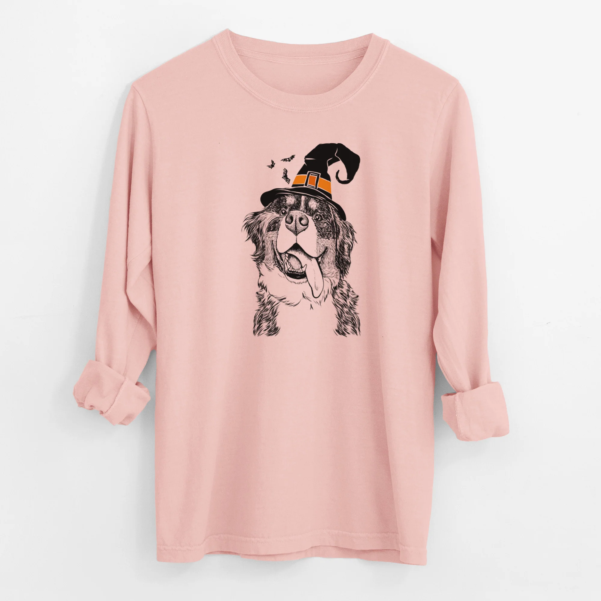 Witch Theo the Bernese Mountain Dog - Men's Heavyweight 100% Cotton Long Sleeve - Image 12
