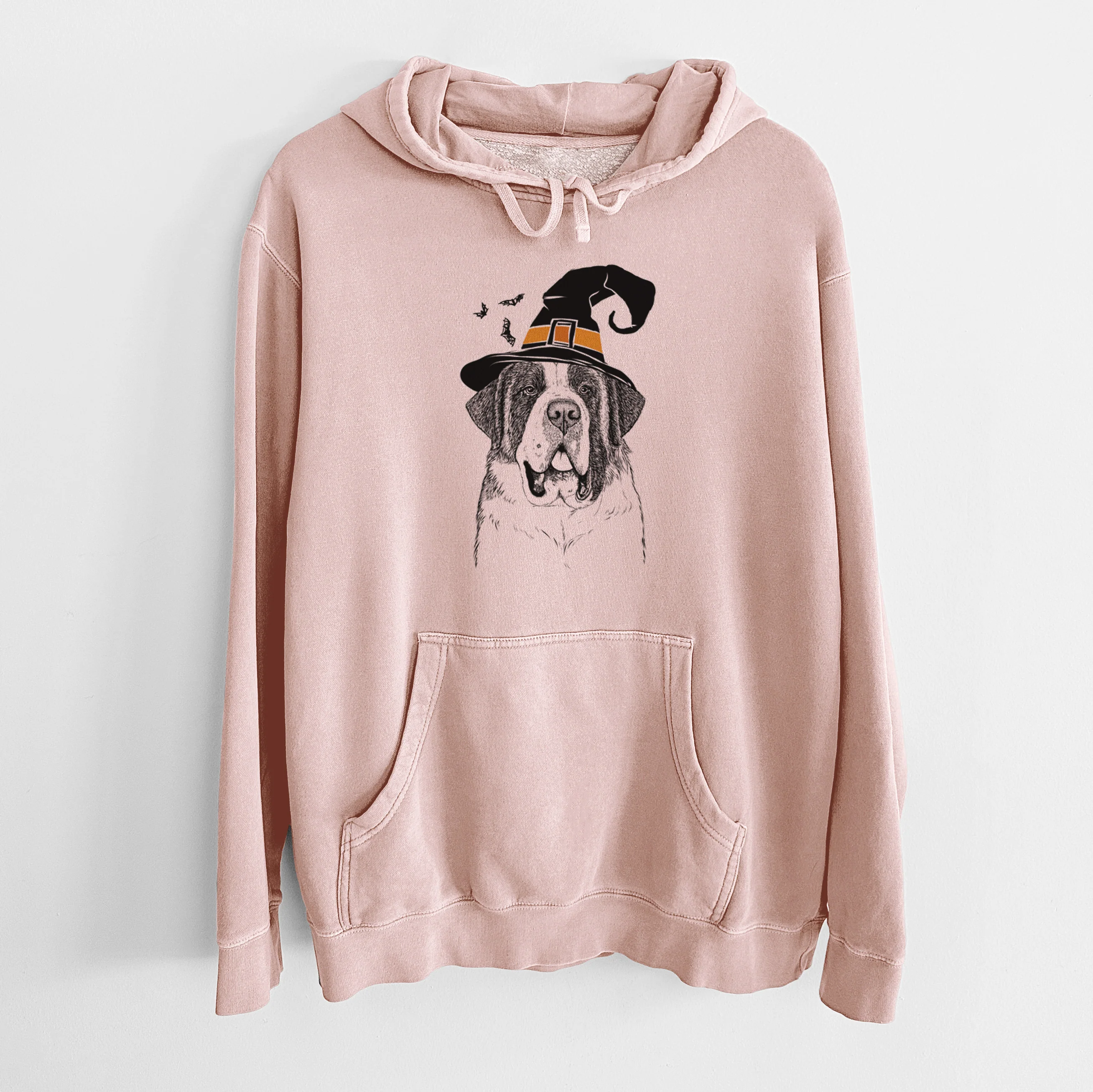 Witch Thor the Saint Bernard - Unisex Pigment Dyed Hoodie - Image 5