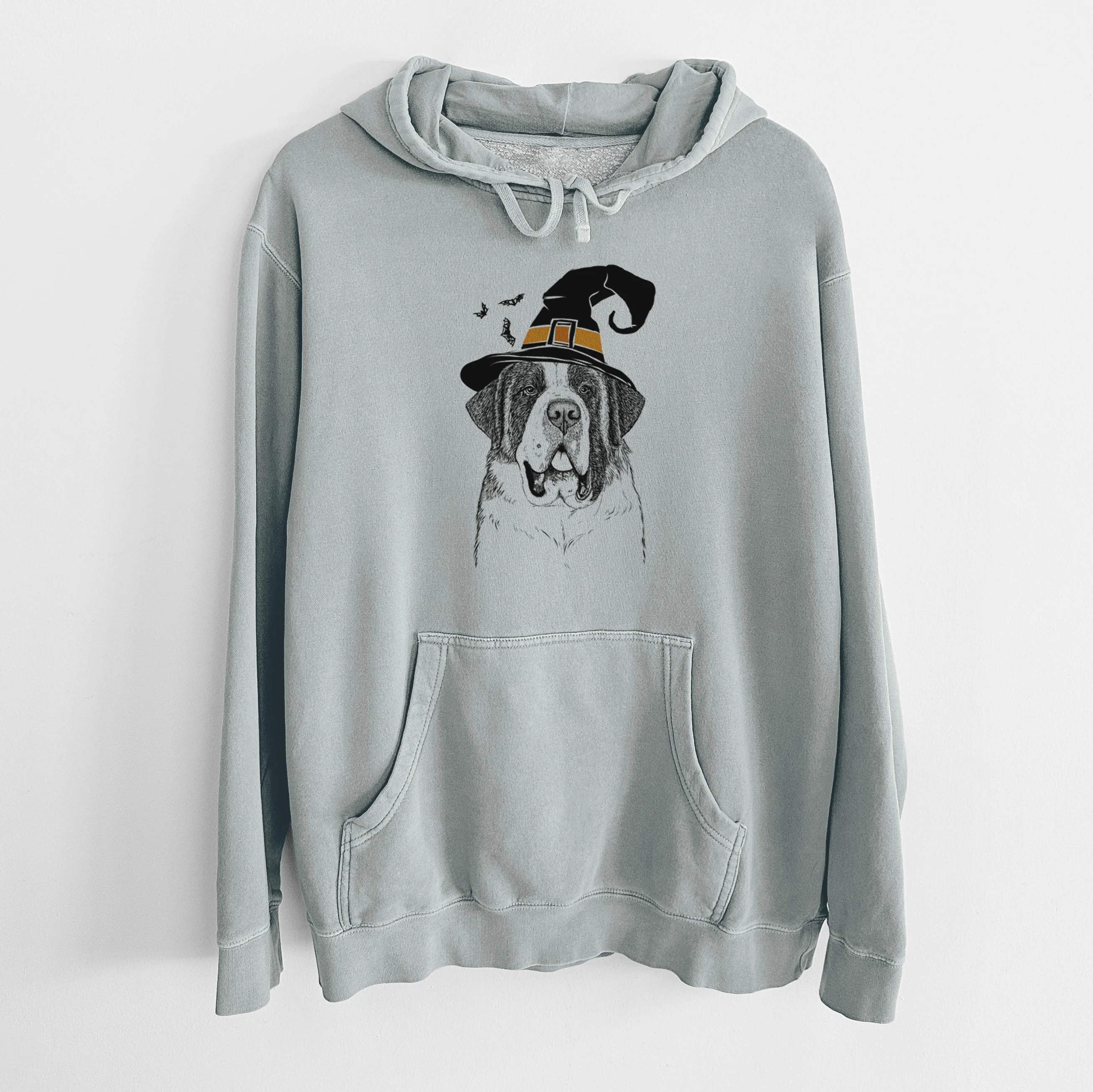 Witch Thor the Saint Bernard - Unisex Pigment Dyed Hoodie - Image 6