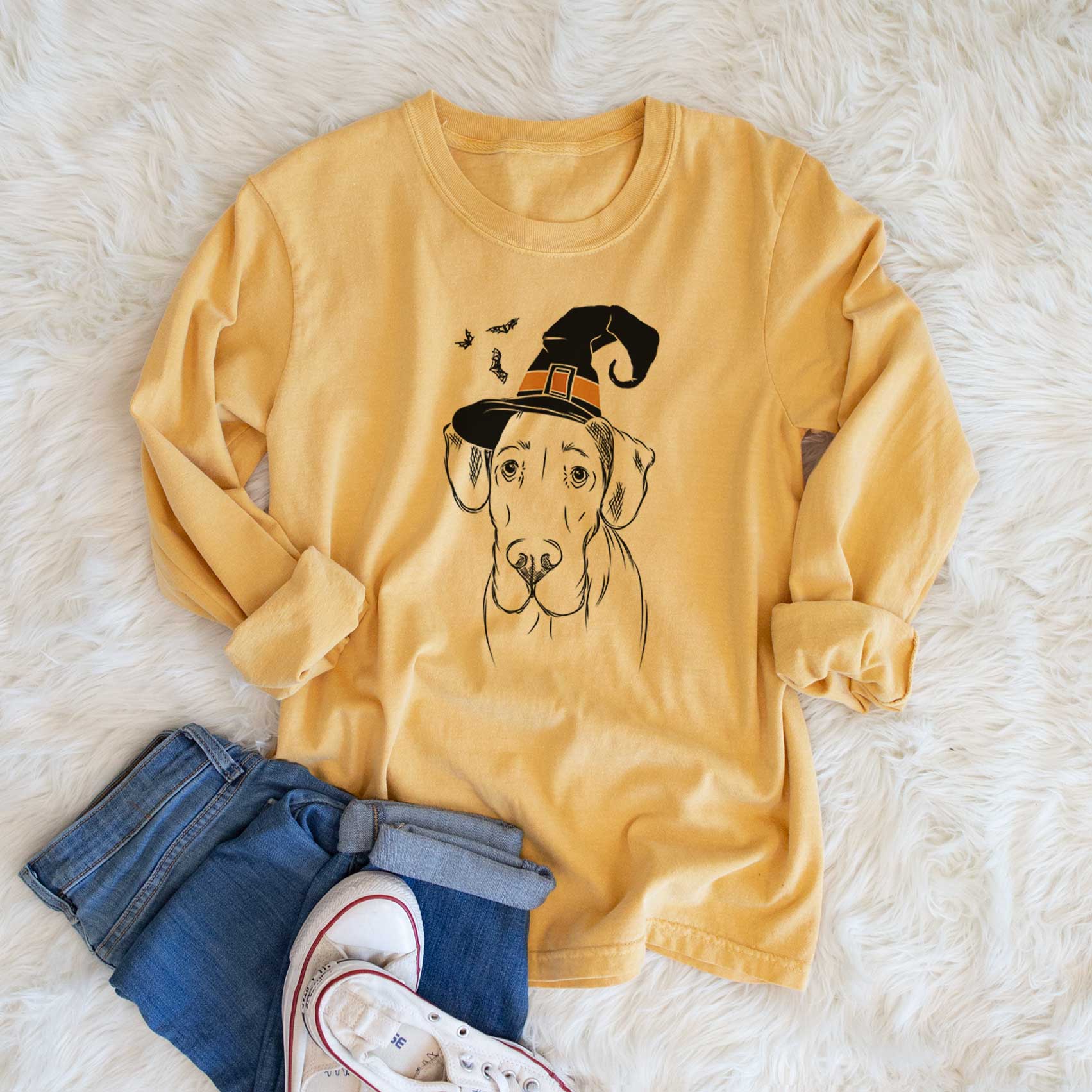 Witch Titus the Great Dane - Men's Heavyweight 100% Cotton Long Sleeve - Image 6