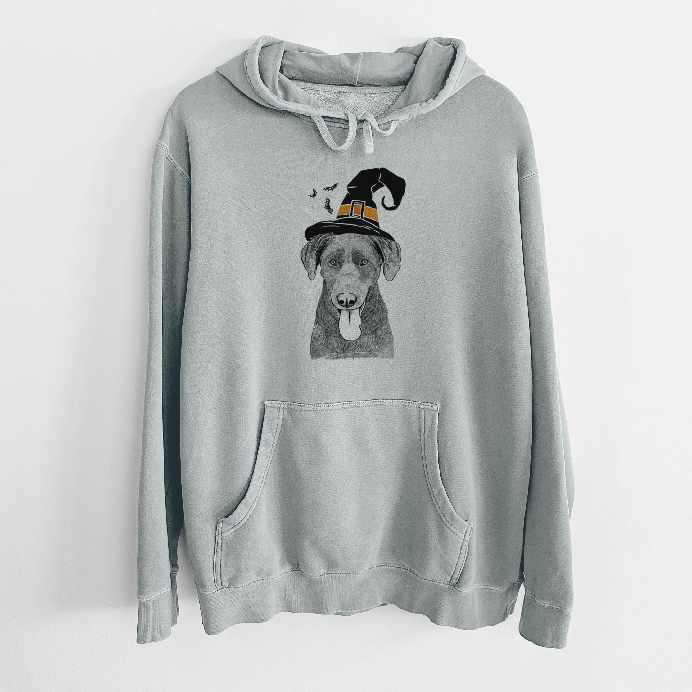 Witch Tobes the Chocolate Lab - Unisex Pigment Dyed Hoodie - Image 6