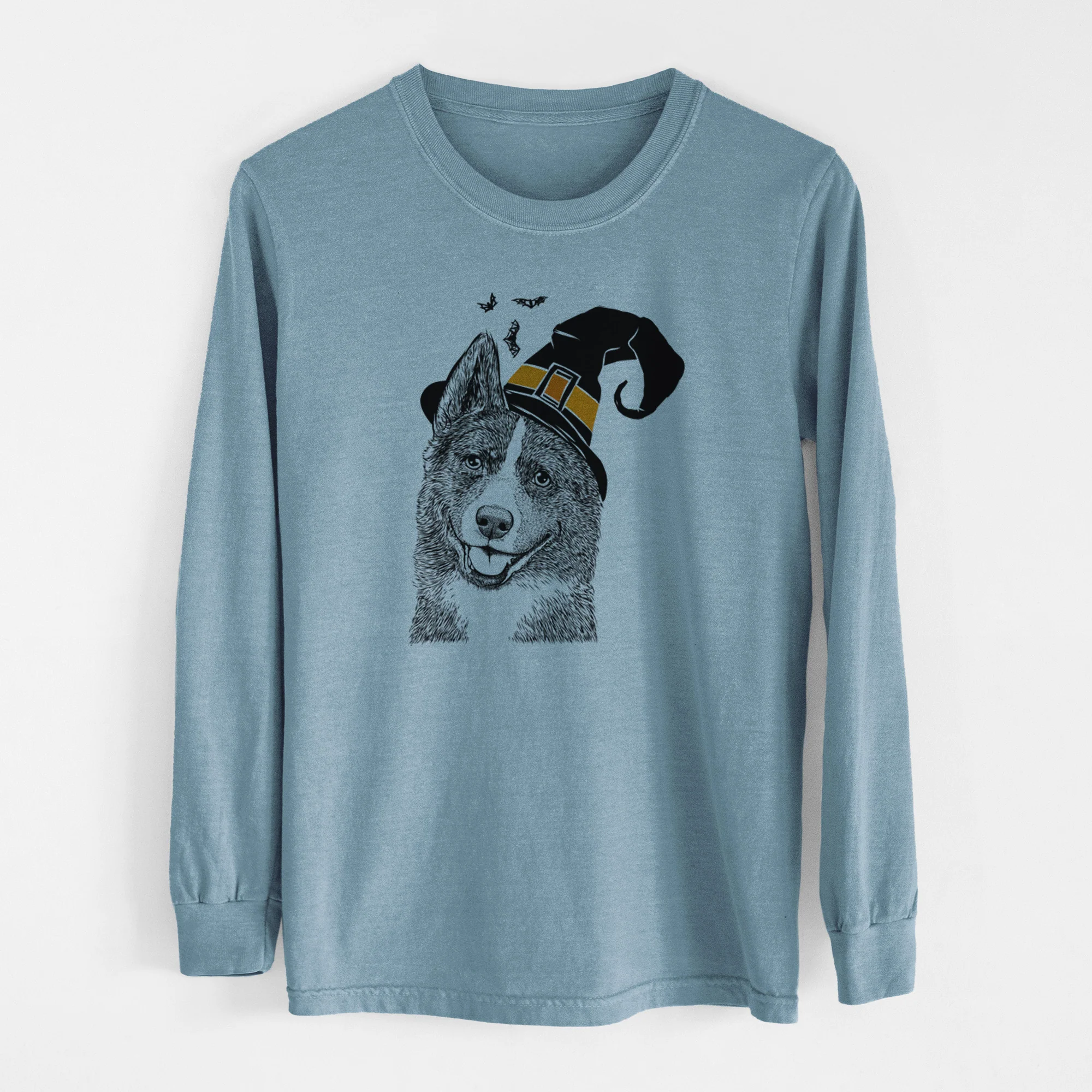 Witch Tosca the Karelian Bear Dog - Men's Heavyweight 100% Cotton Long Sleeve - Image 8