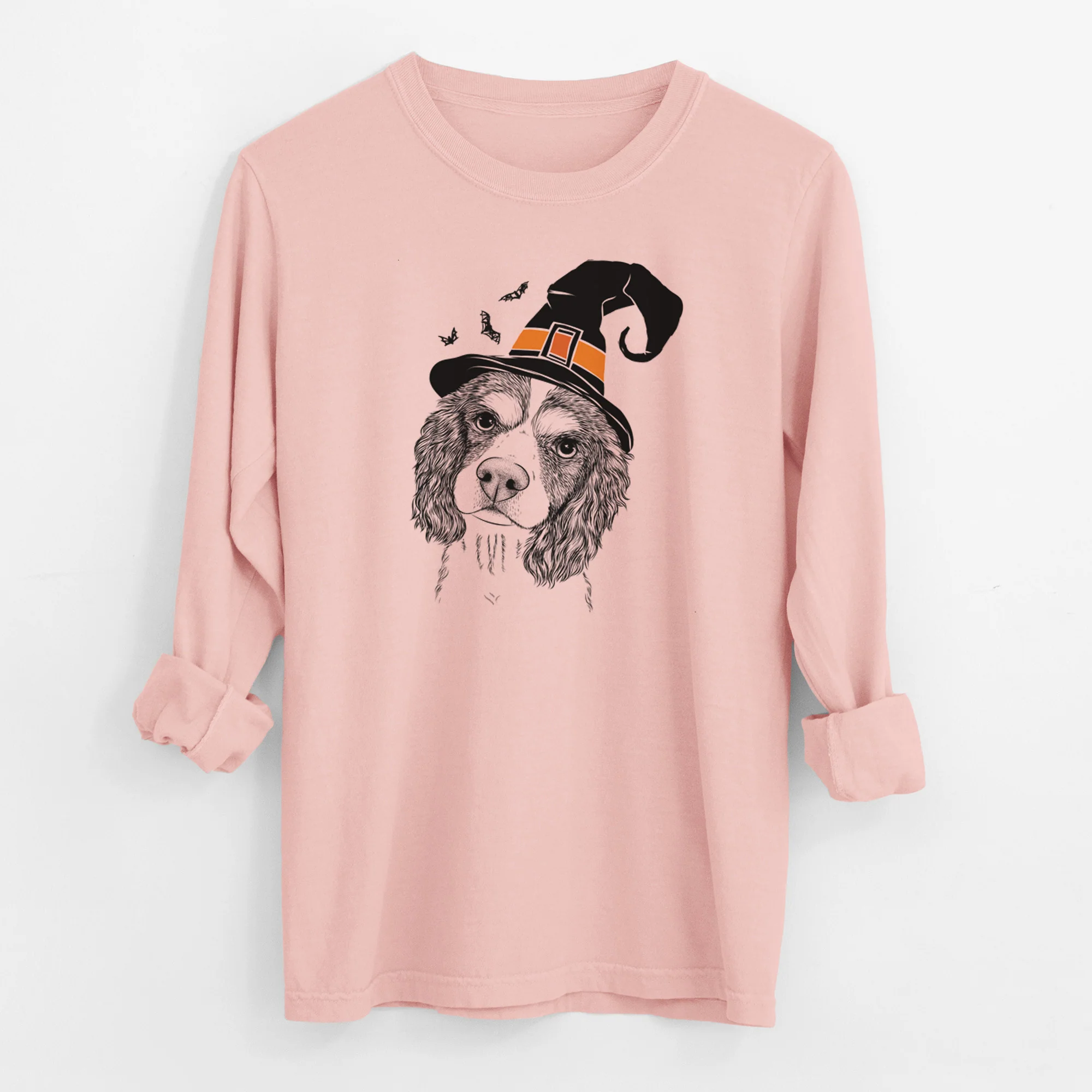 Witch Truman the Cavalier King Charles Spaniel - Men's Heavyweight 100% Cotton Long Sleeve - Image 12