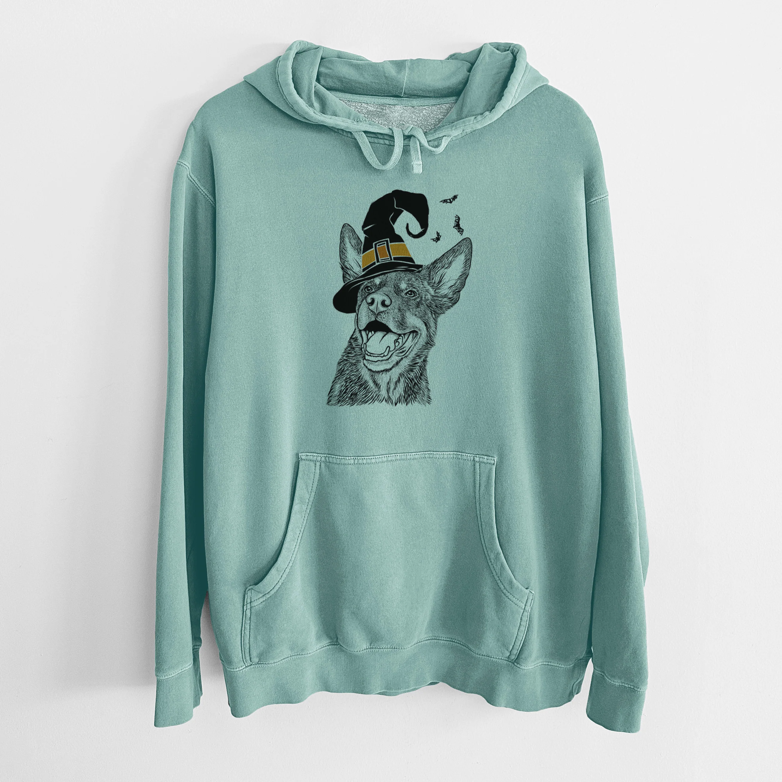 Witch Tucker the Australian Kelpie - Unisex Pigment Dyed Hoodie - Image 8