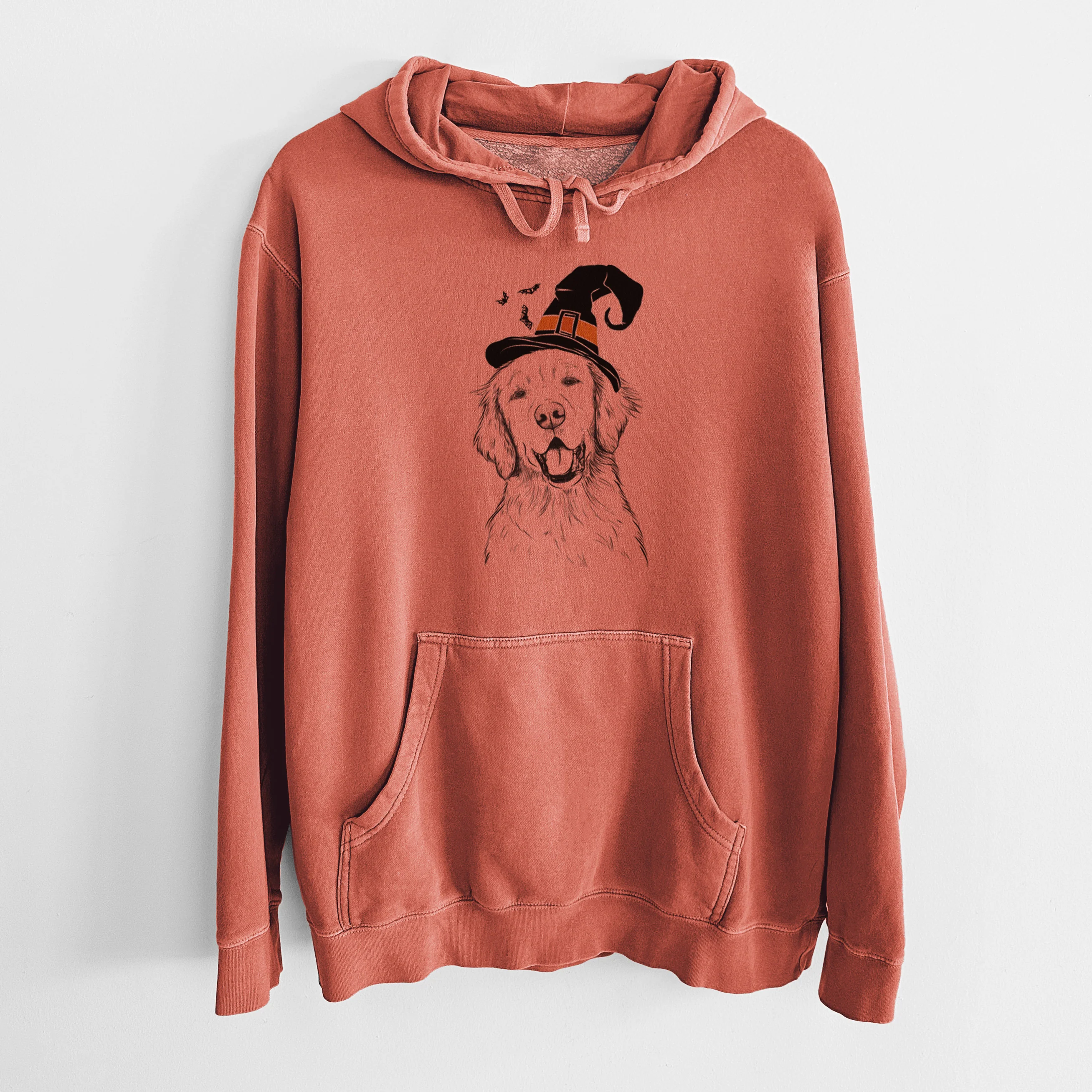 Witch Wallace the Golden Retriever - Unisex Pigment Dyed Hoodie - Image 7